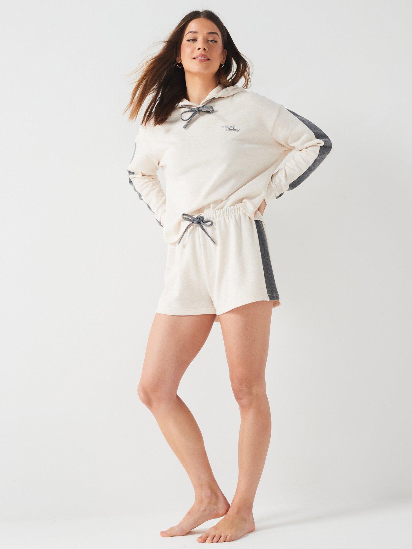 V by Very Contrast Side Stripe Hoody Short Set