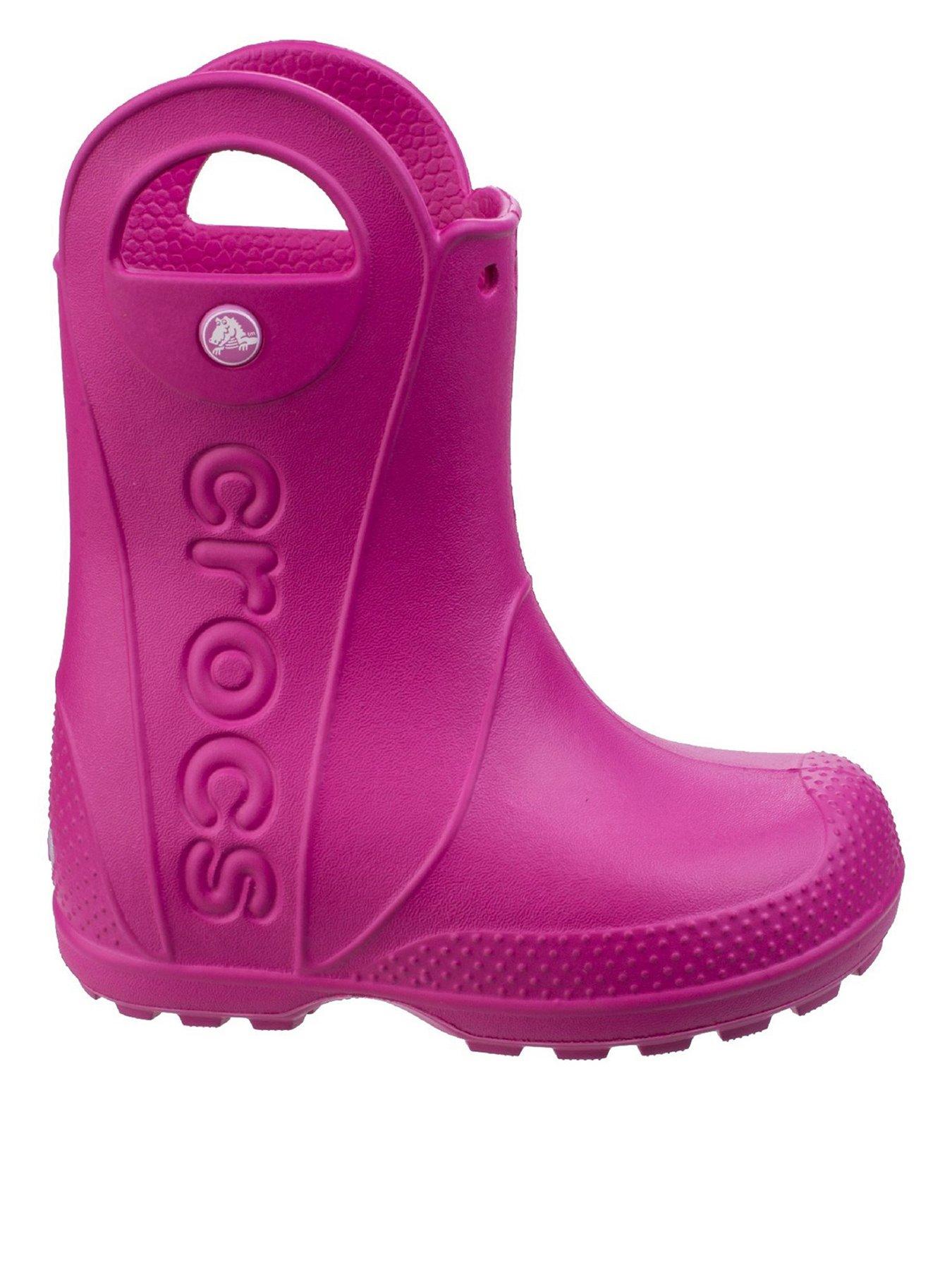 Crocs Handle It Rain Boots Pink Littlewoods