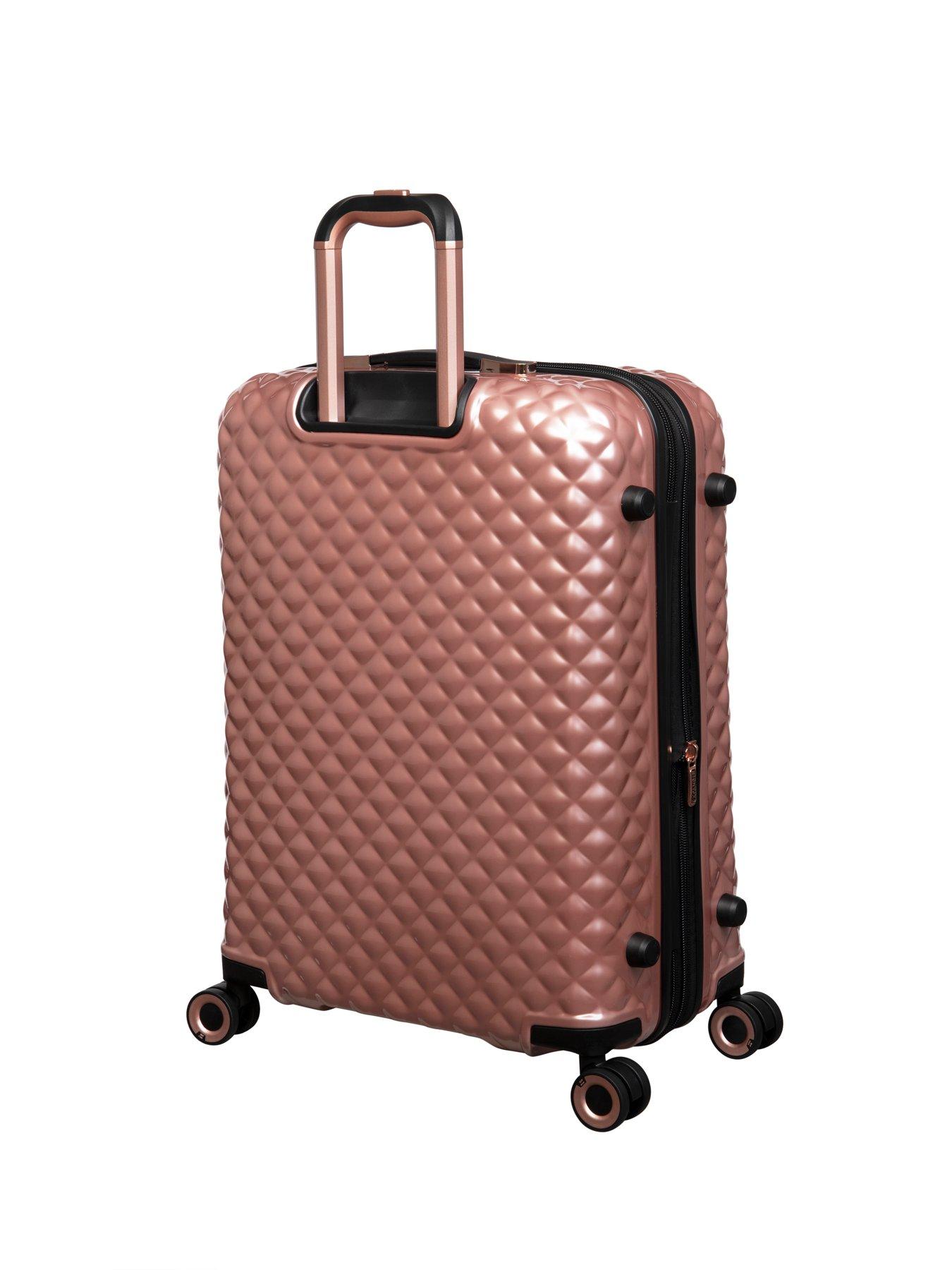 Large rose gold suitcase on sale