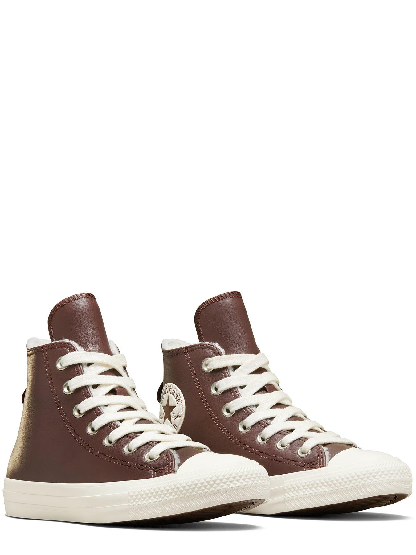 Converse brown store trainers