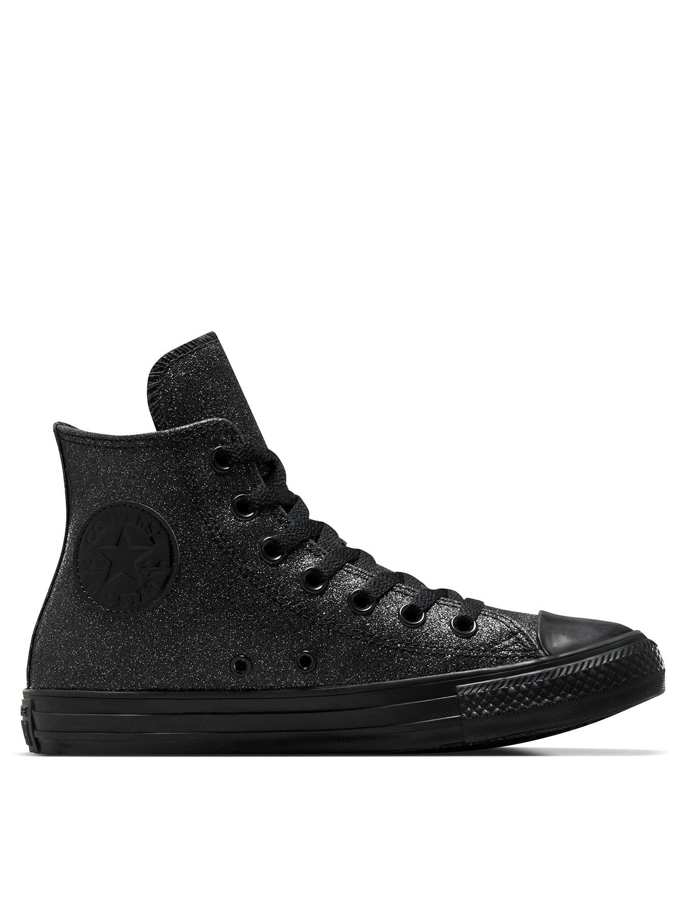 Converse Chuck Taylor All Star Sparkle Party Hi-Top Trainers - Black ...