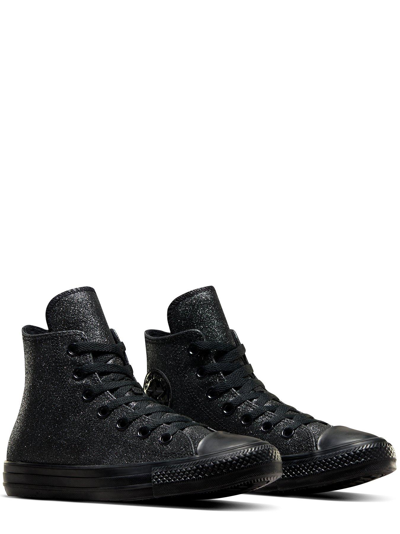 Black sparkly best sale converse high tops