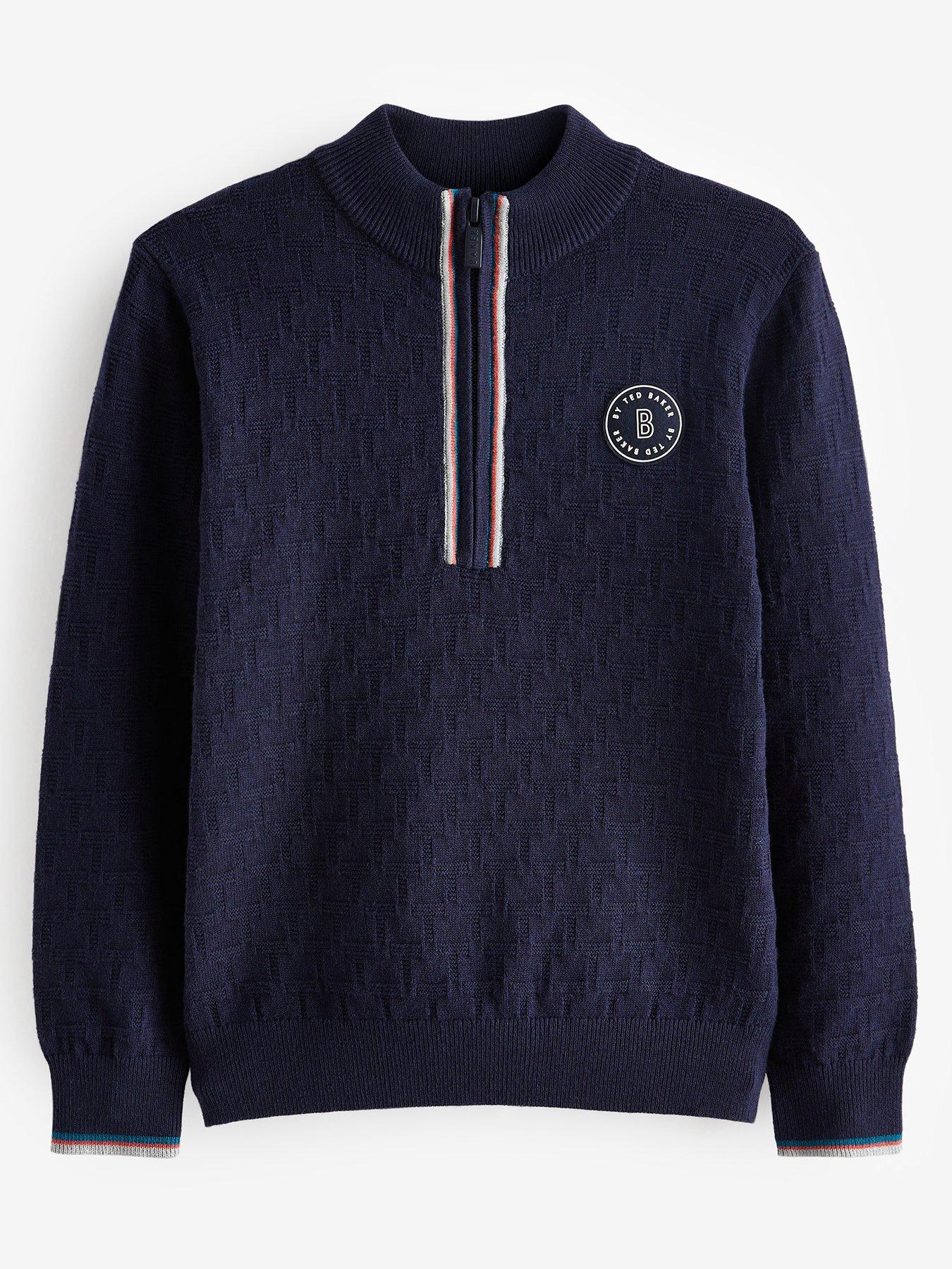 Ted Baker Knit Zip Jumper Navy littlewoods