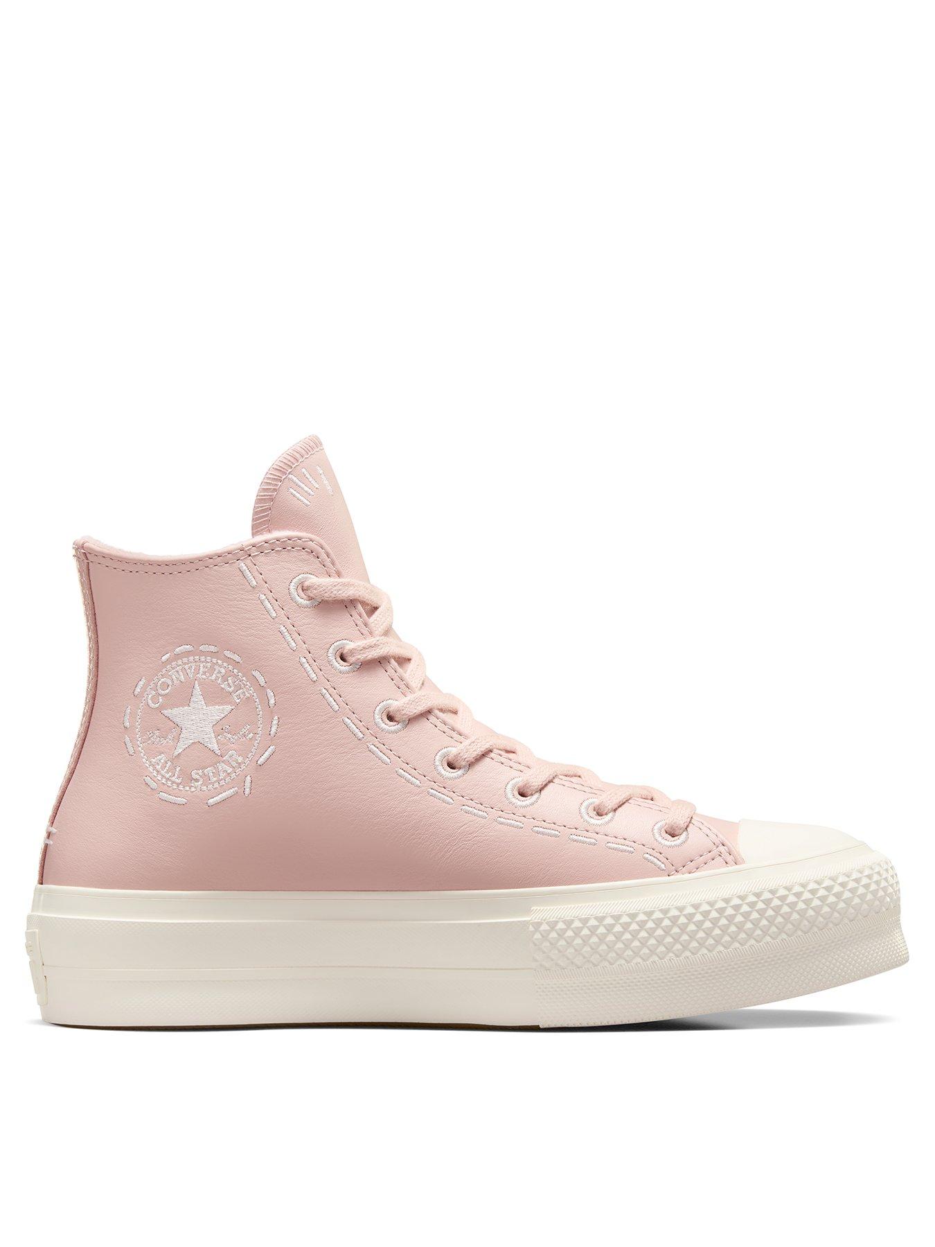 All pink leather converse best sale