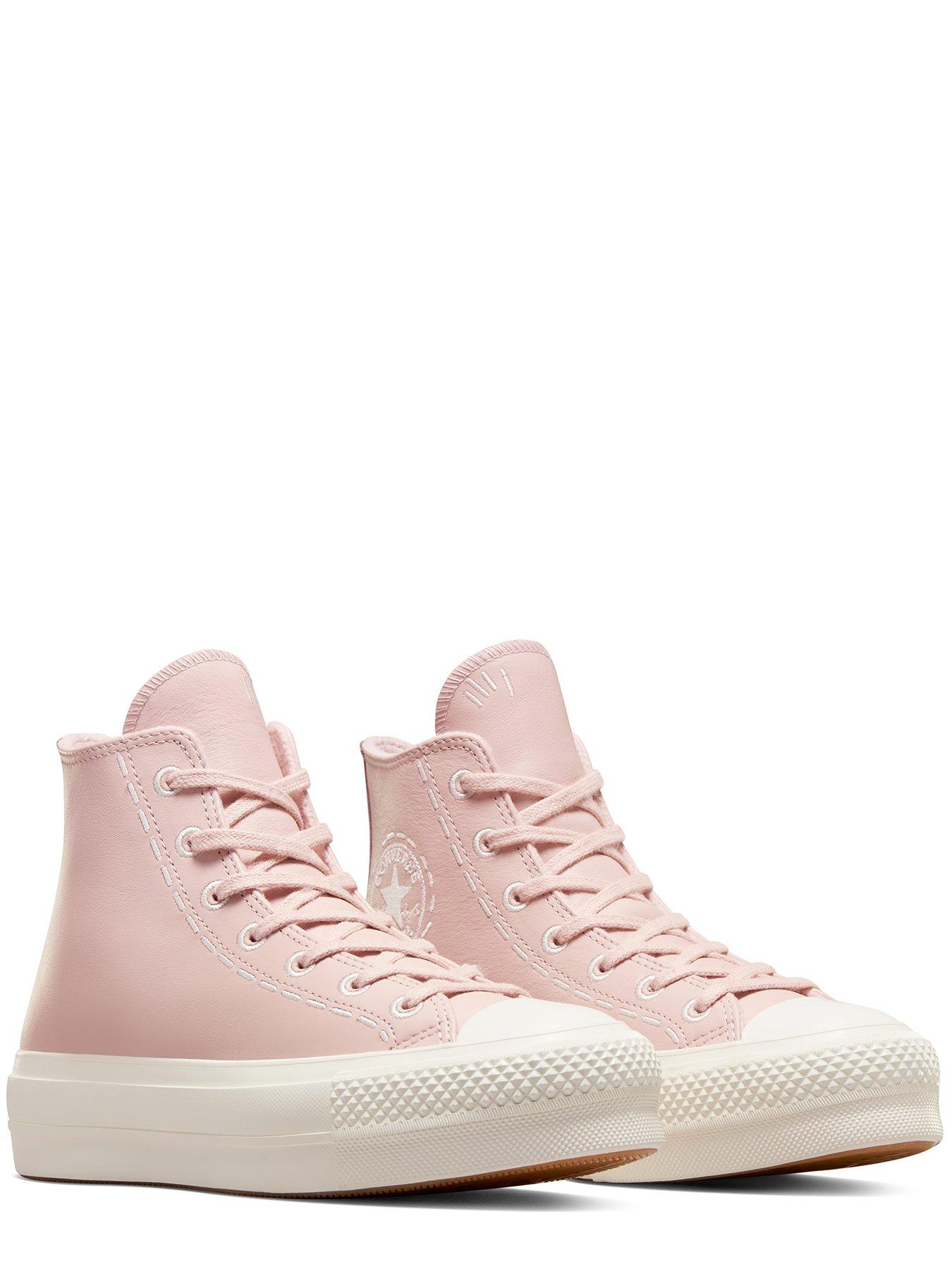 Pink leather best sale chuck taylors