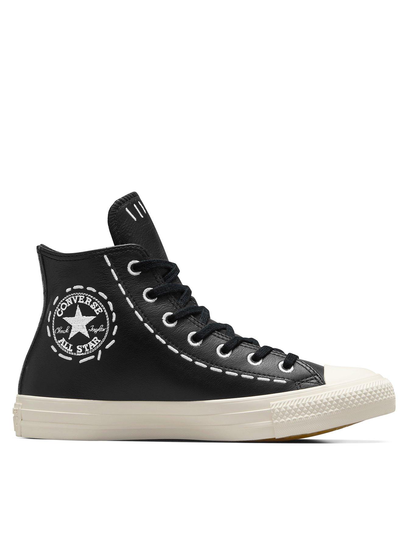 Converse Womens Leather Lift Hi Top Trainers - White/Black