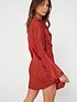  image of v-by-very-long-sleeve-solid-shift-mini-dress