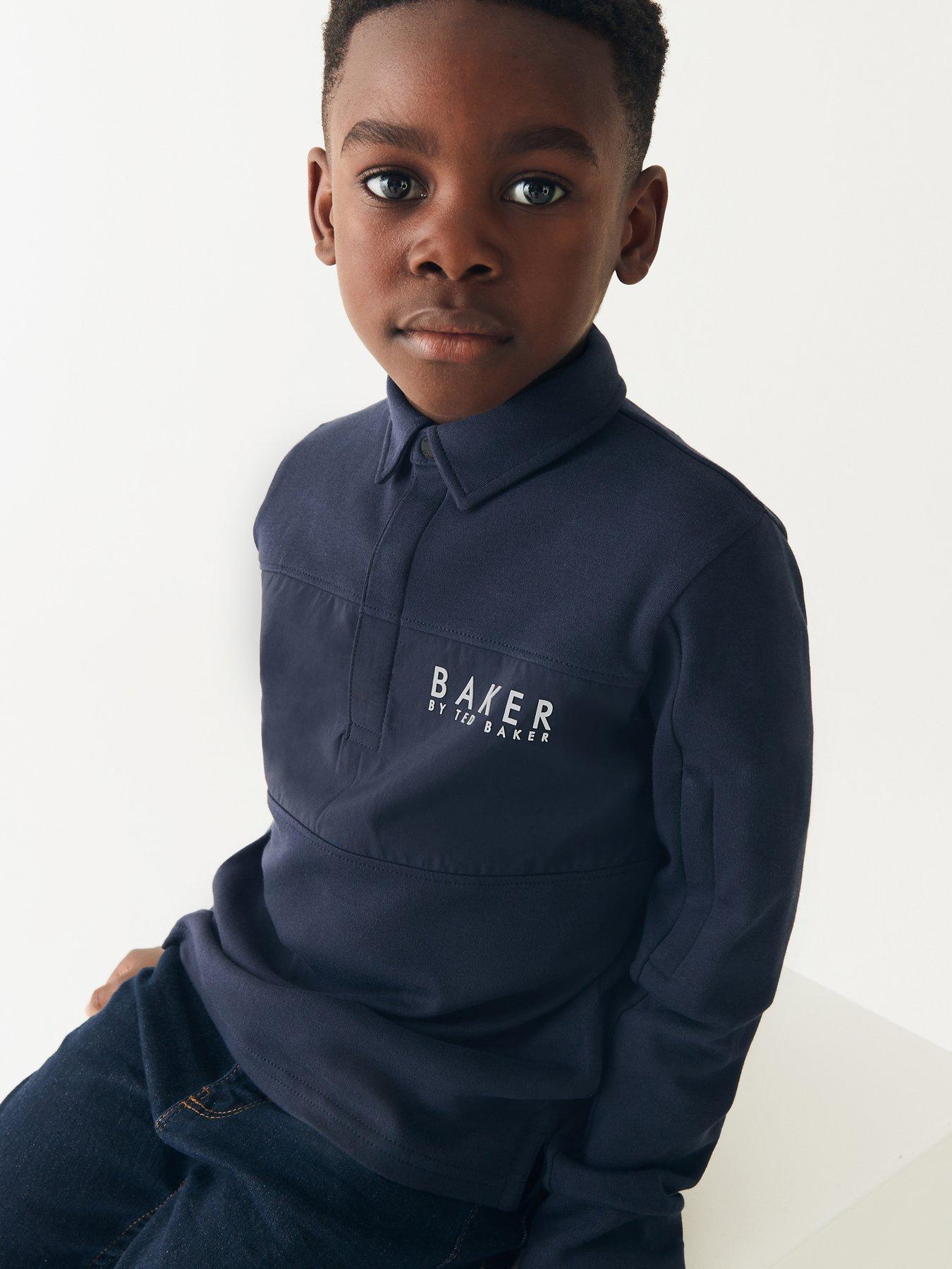 Ted Baker Baker By Ted Baker Boys Long Sleeve Polo Navy littlewoods