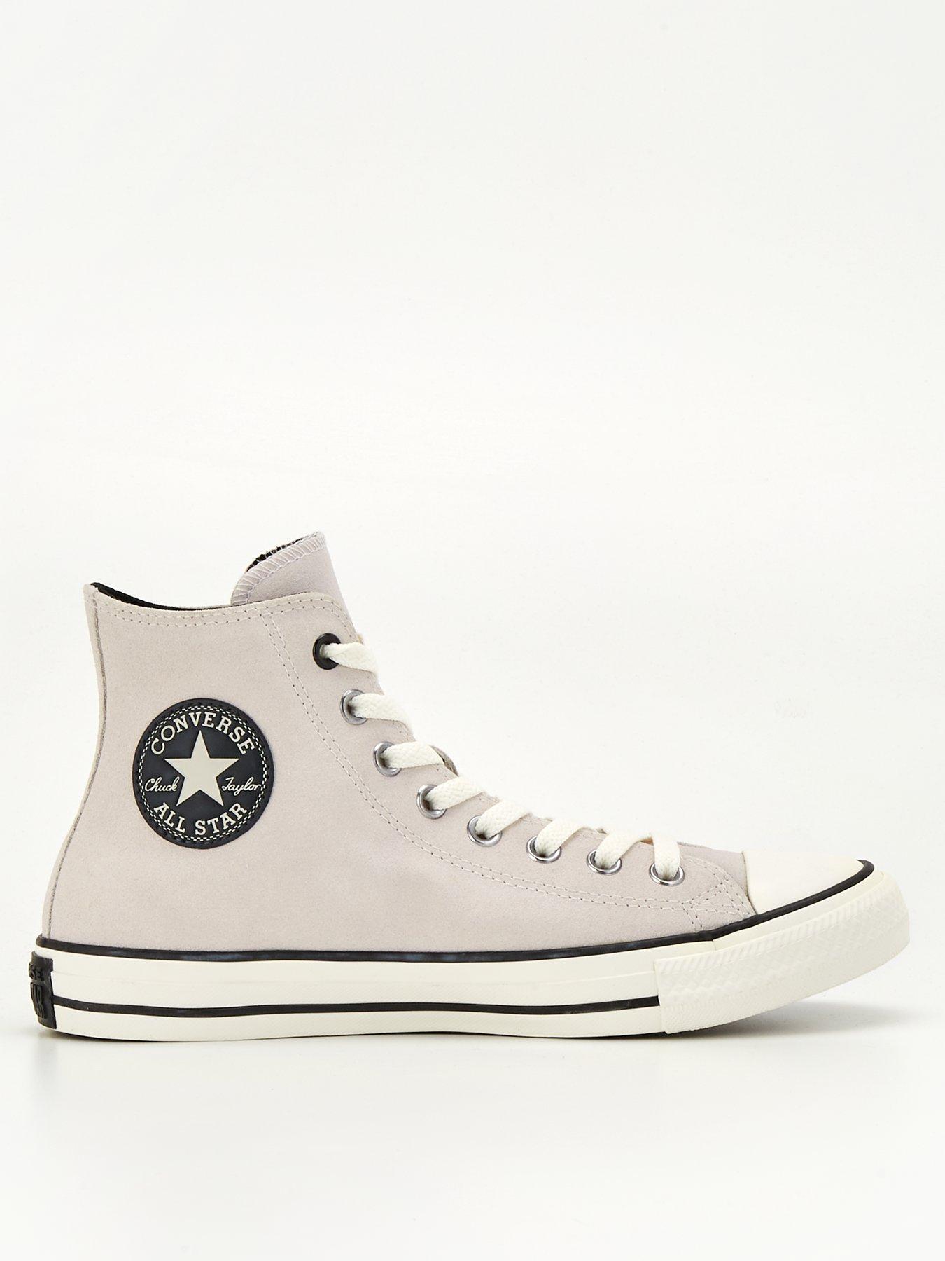 Converse Chuck Taylor All Star Suede Hi Tops Light Grey littlewoods