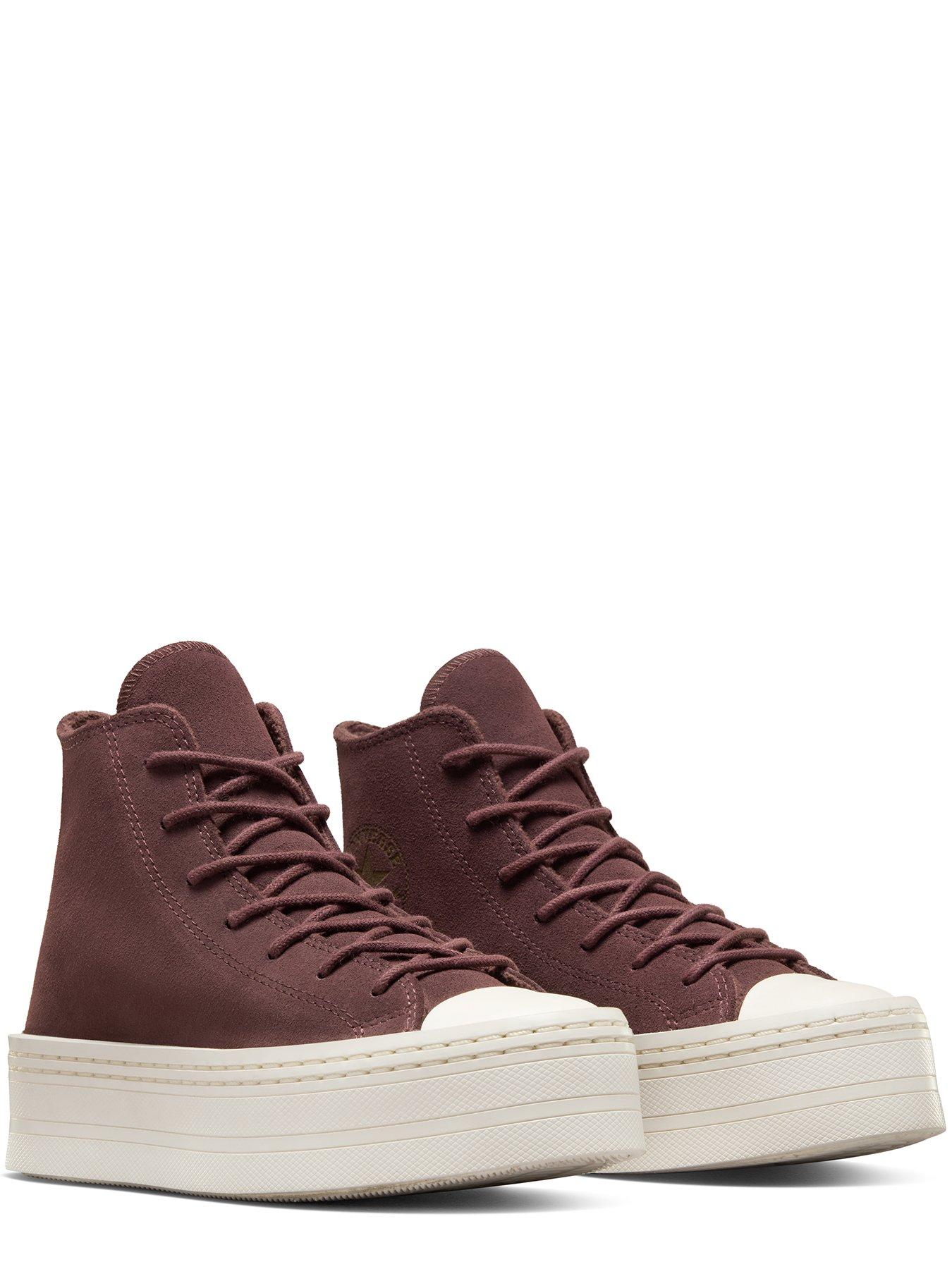 Chuck Taylor All Star Suede Modern Lift Trainers - Dark Red