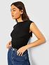  image of boohoo-ruched-side-t-shirt-black