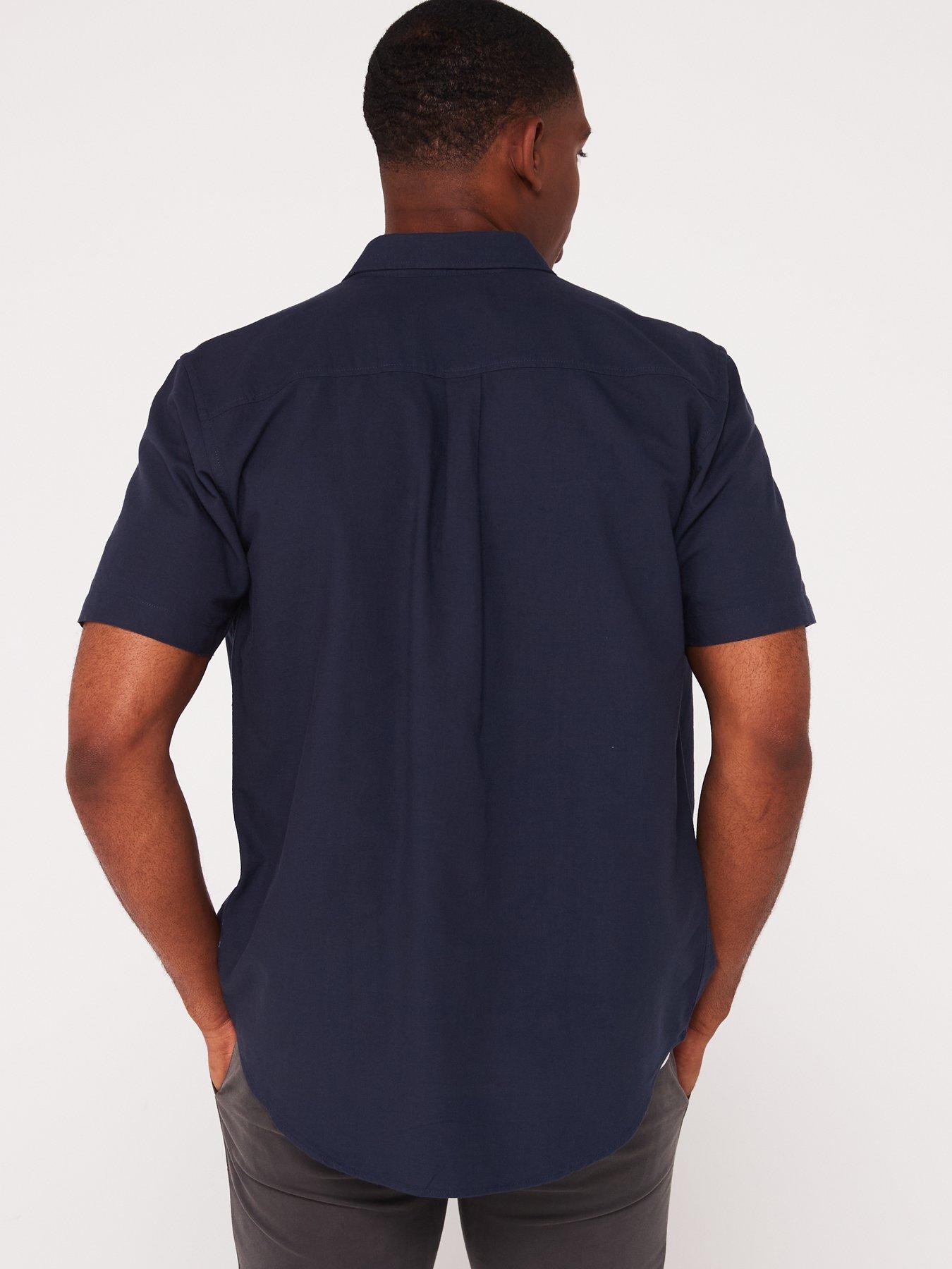  image of everyday-short-sleeve-oxford-shirt--navy