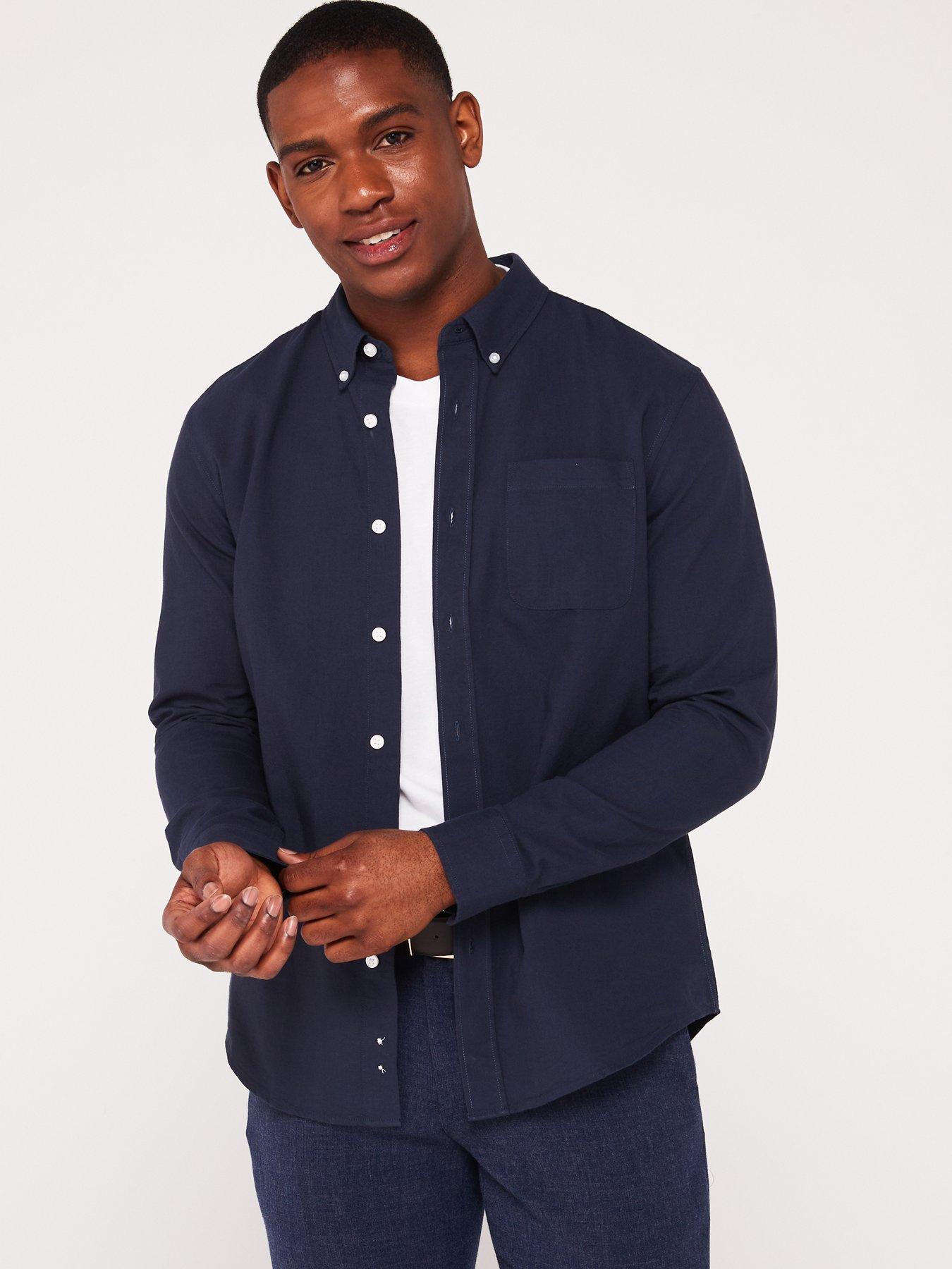 Image 1 of 6 of Everyday Long Sleeve Button Down Oxford Shirt - Navy