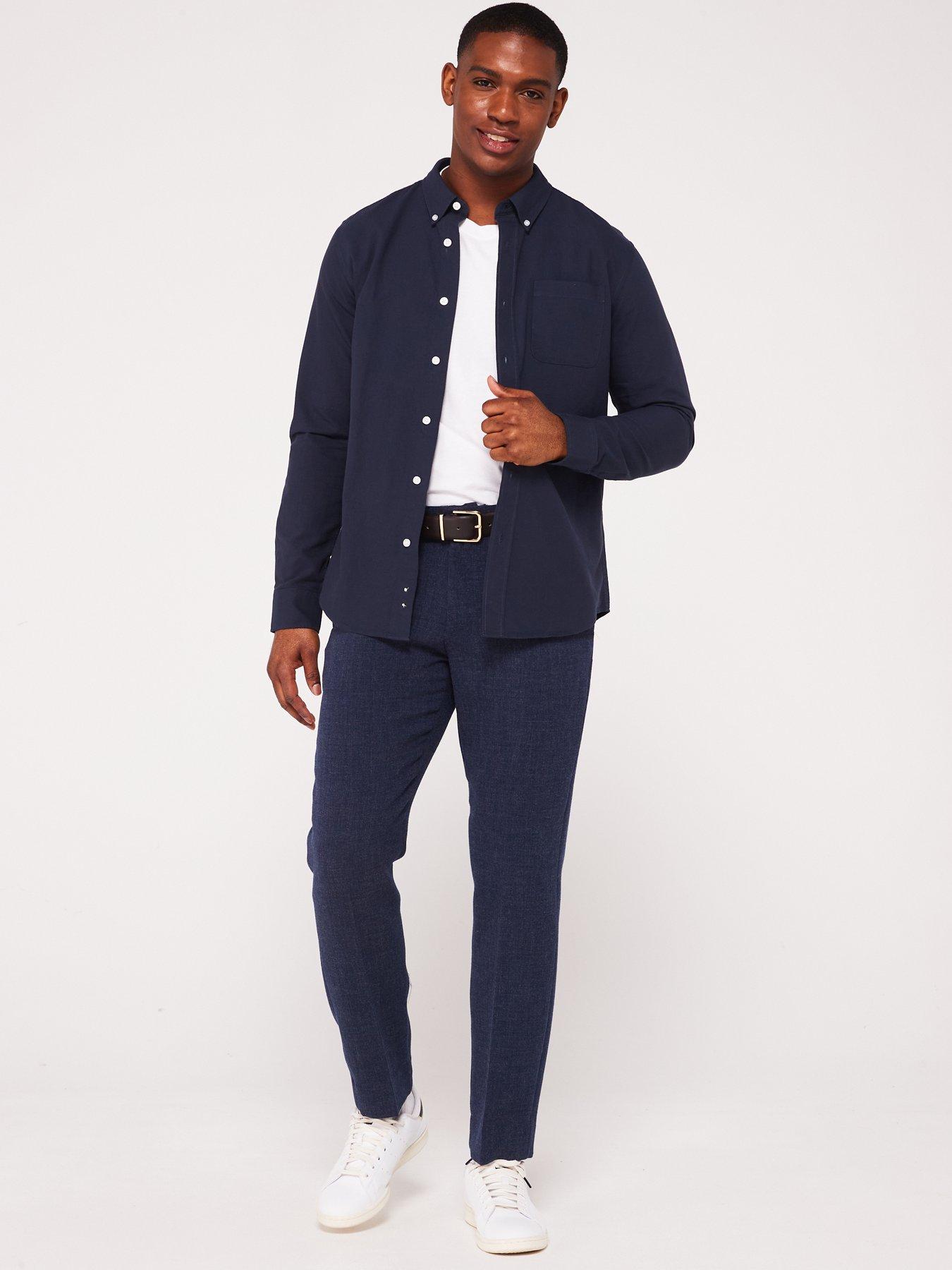 Image 3 of 6 of Everyday Long Sleeve Button Down Oxford Shirt - Navy