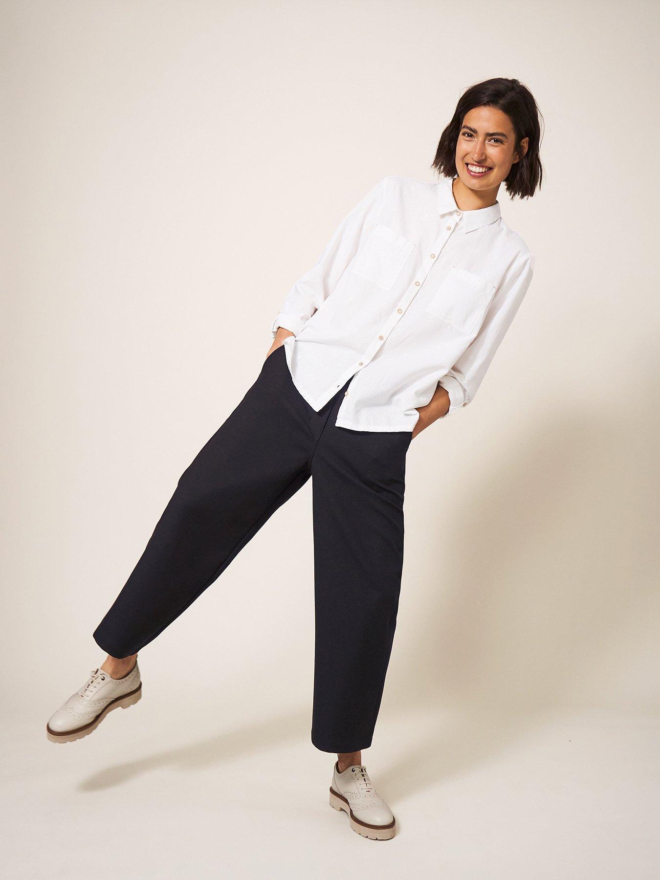  image of white-stuff-belle-wide-leg-cropped-trouser-black