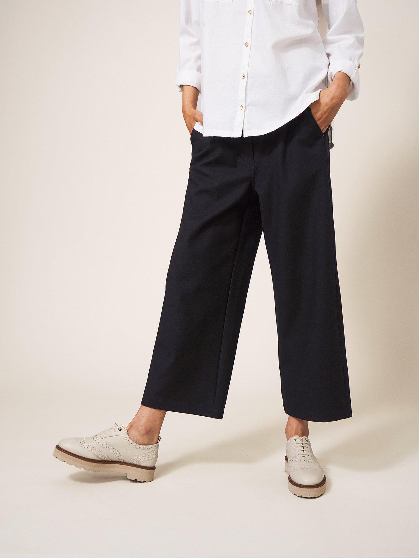  image of white-stuff-belle-wide-leg-cropped-trouser-black