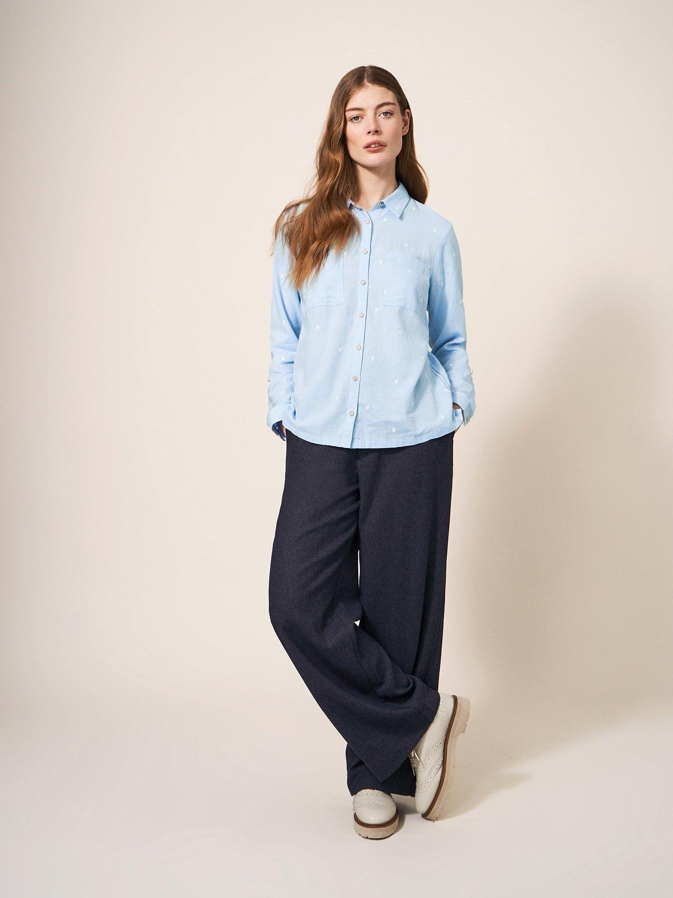undefined Sophie Cotton Shirt - Blue
