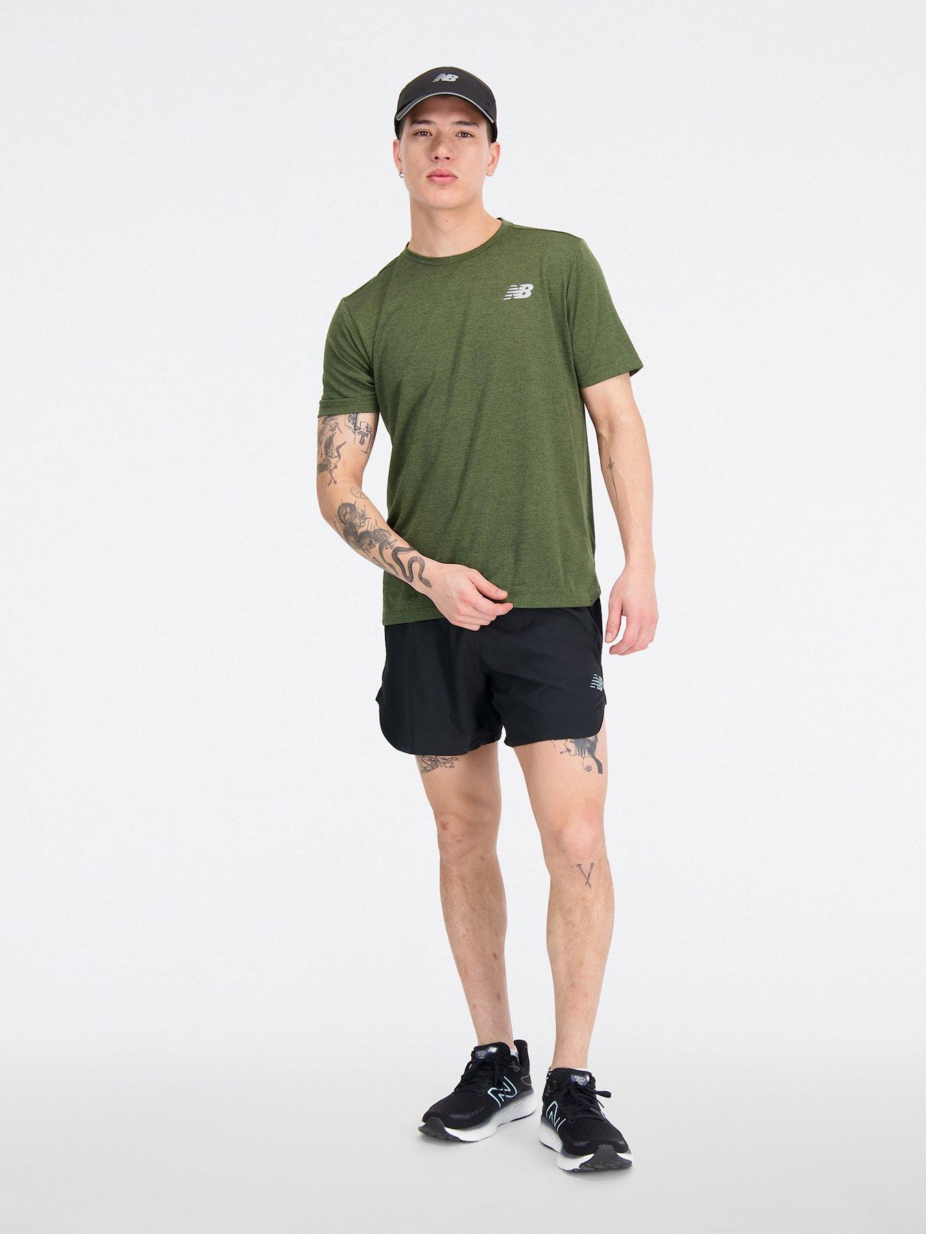 New Balance Running Impact Short Sleeve T Shirt Khaki littlewoods