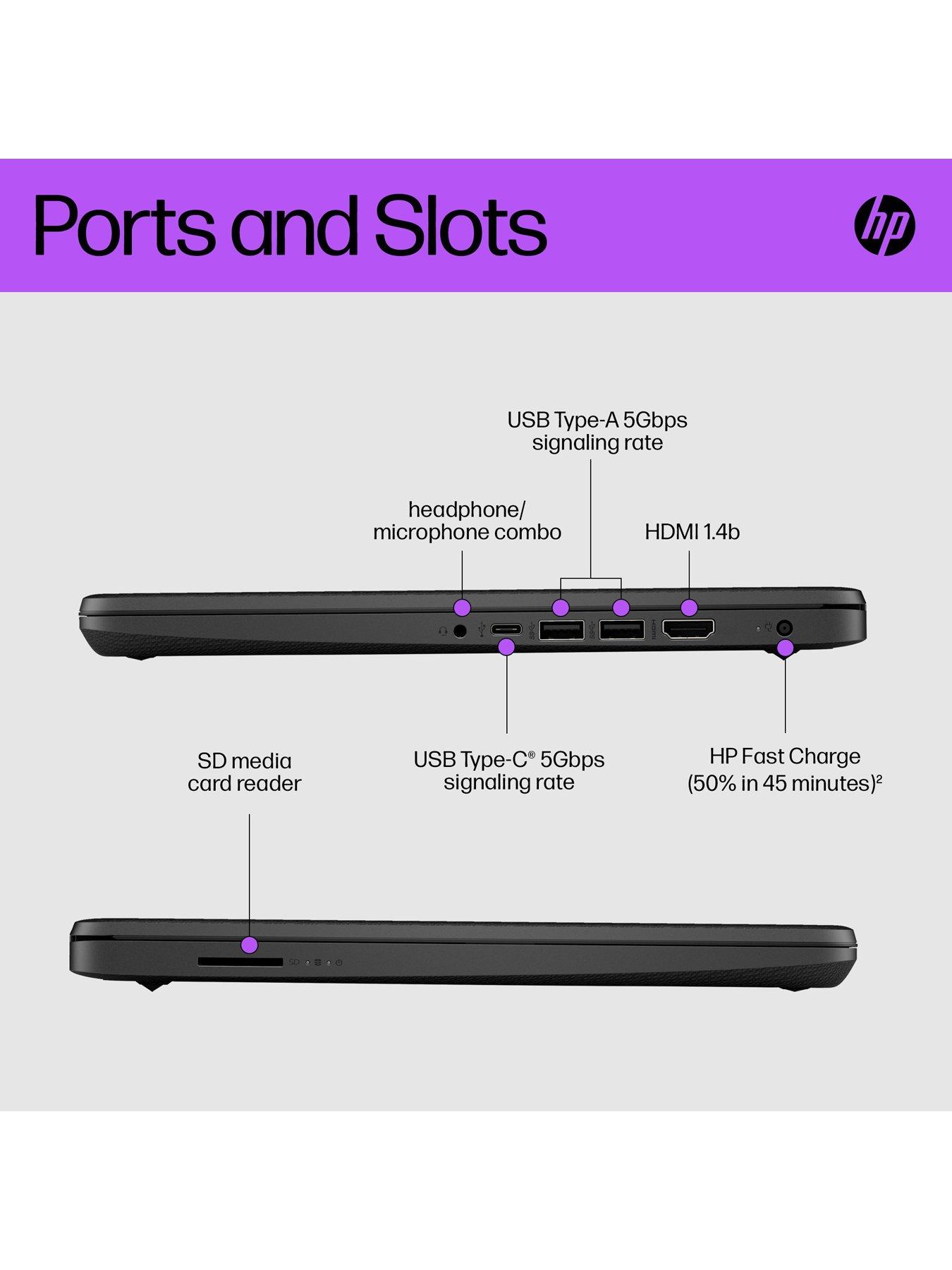 Image 5 of 7 of HP Stream&nbsp;14s-dq0034na Laptop - 14in HD, Intel Celeron, 4GB RAM, 128GB SSD, Microsoft 365 Personal (12 Months) Included, with Optional Norton 360 (1 Year) - Black