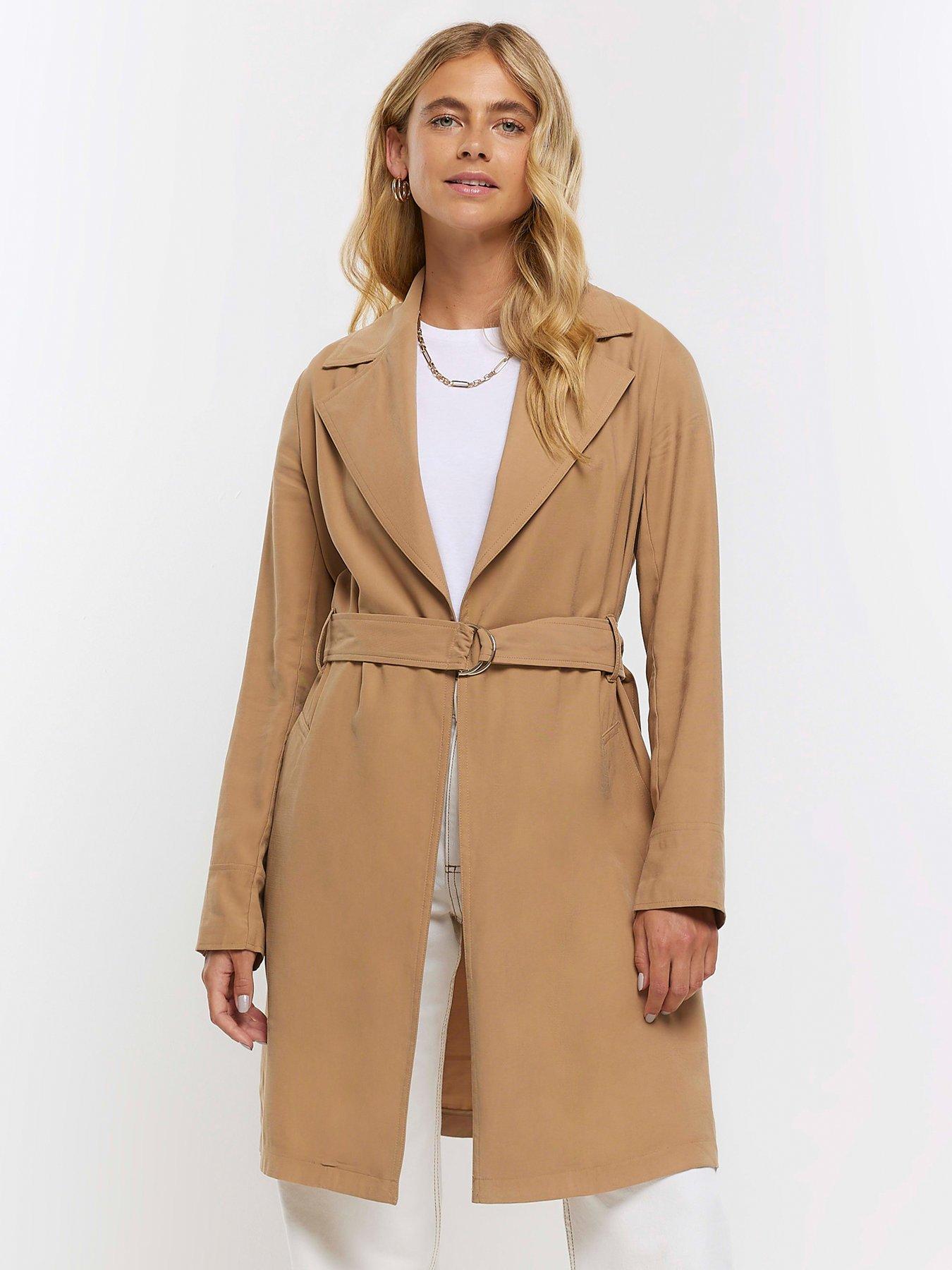 Fig & Basil Wool Rich Belted Relaxed Overcoat - Camel