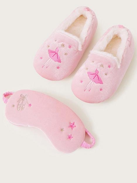 monsoon-girls-ballerina-slippers-with-eye-mask-pink