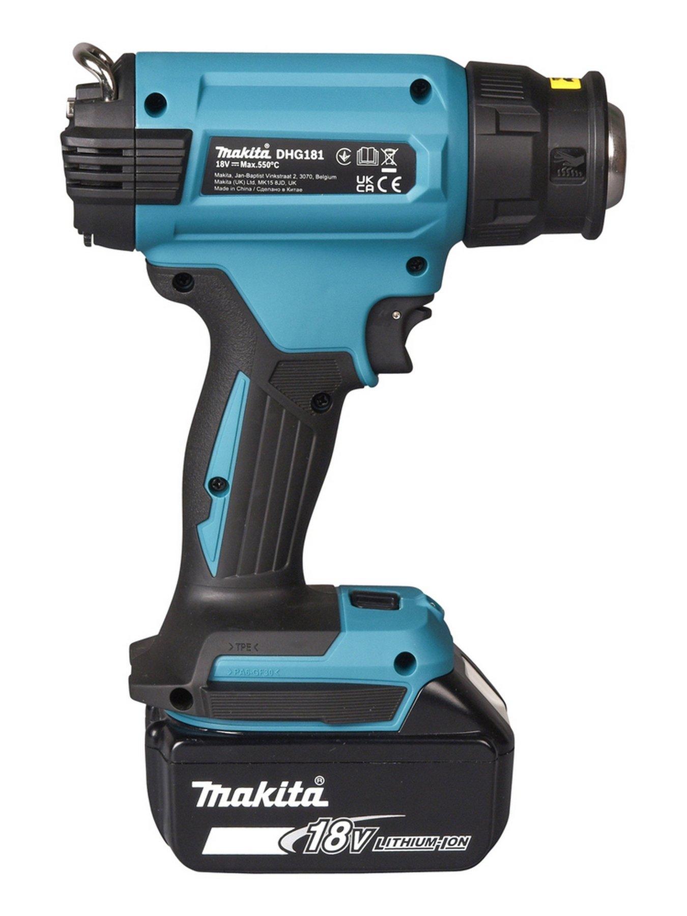  image of makita-18v-lxt-heat-gun-body-only-inc-accessories-amp-makpac-case