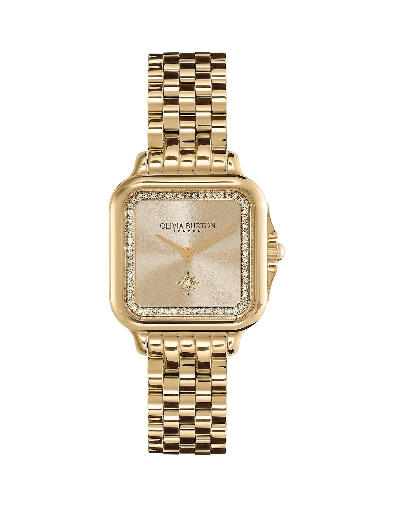 Image 1 of 8 of Olivia Burton 28mm Grosvenor Light Gold Watch