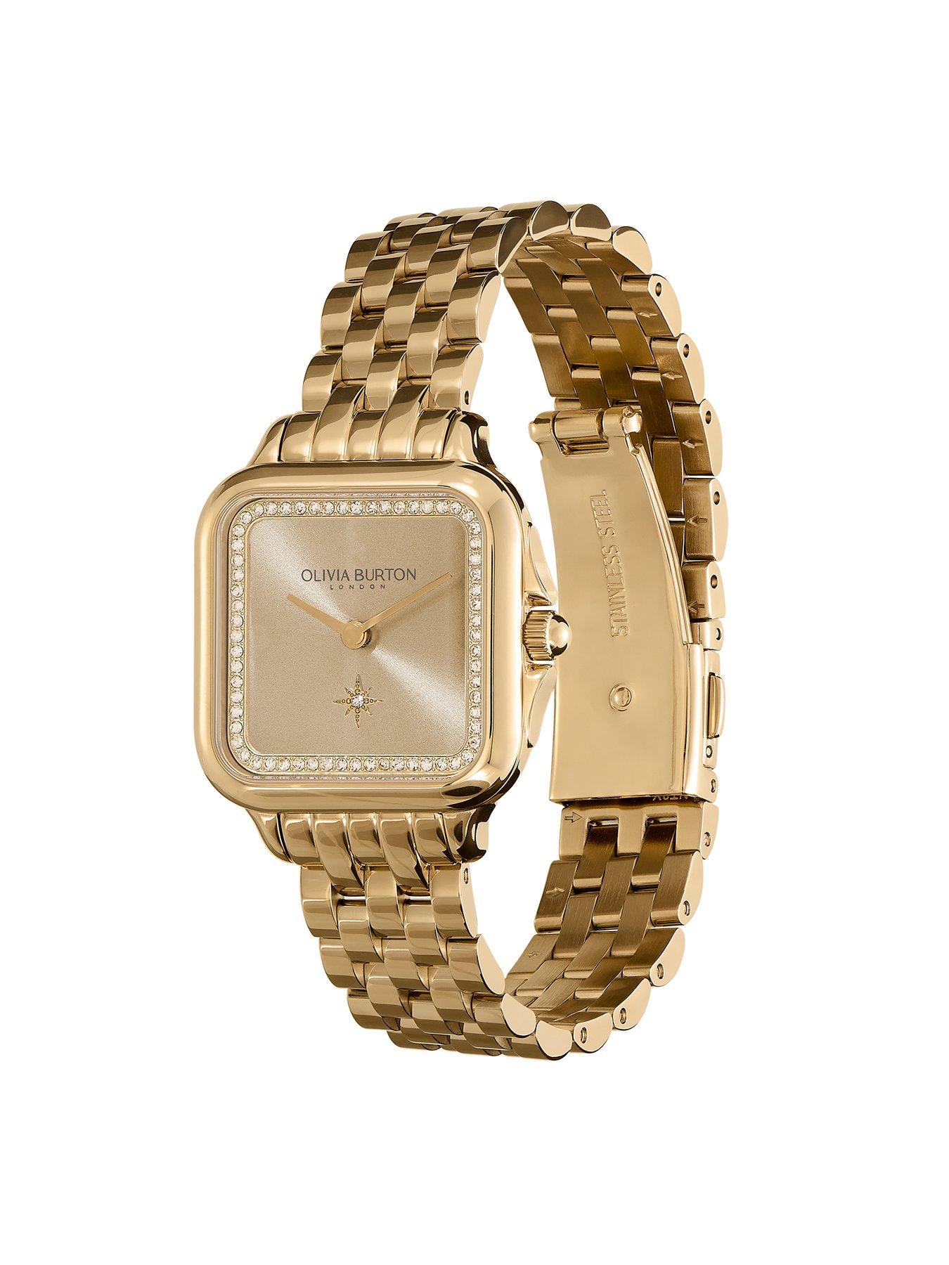 Image 2 of 8 of Olivia Burton 28mm Grosvenor Light Gold Watch