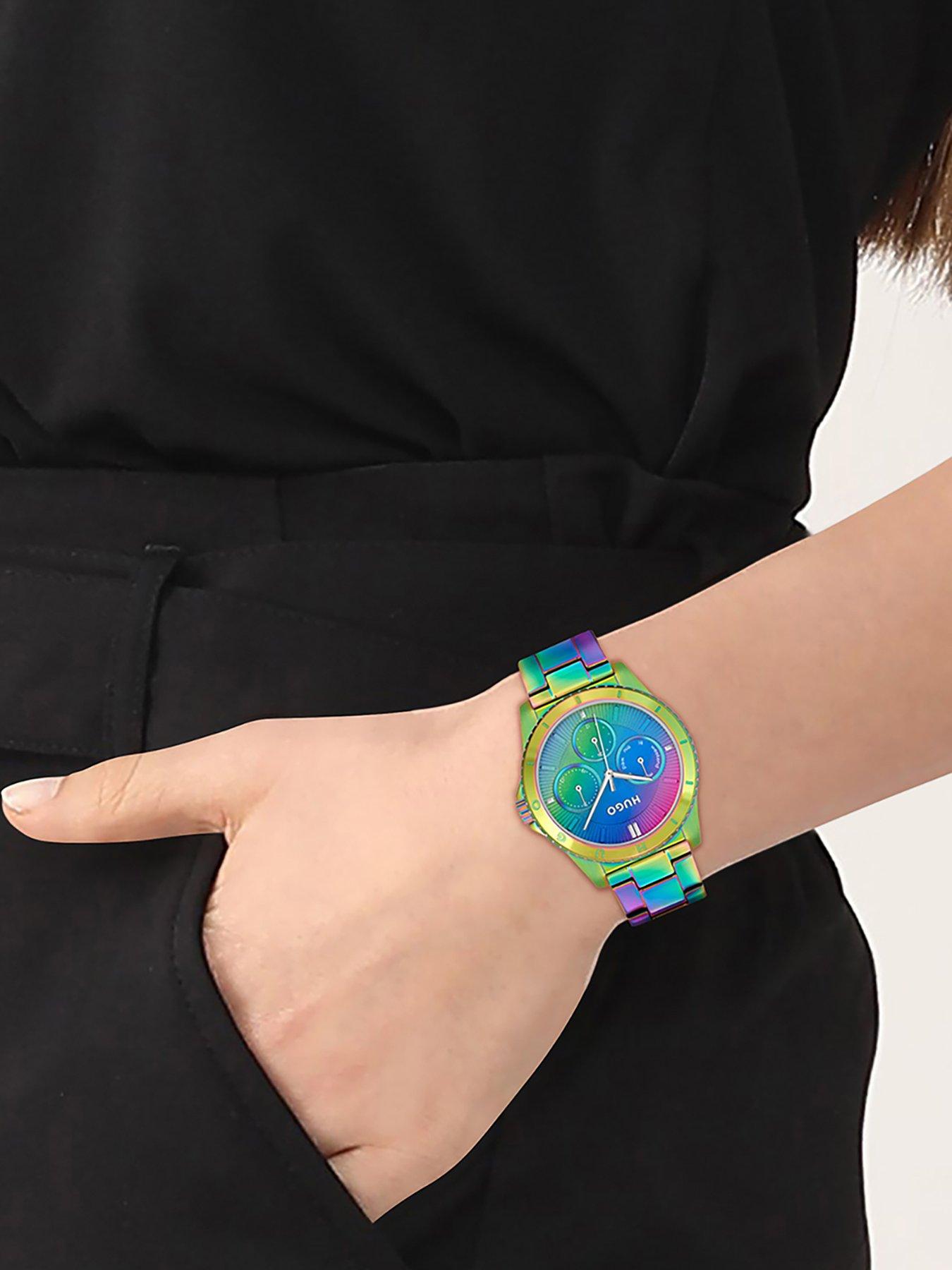 Image 6 of 6 of HUGO Ladies #Dance Iridescent Rainbow IP Watch