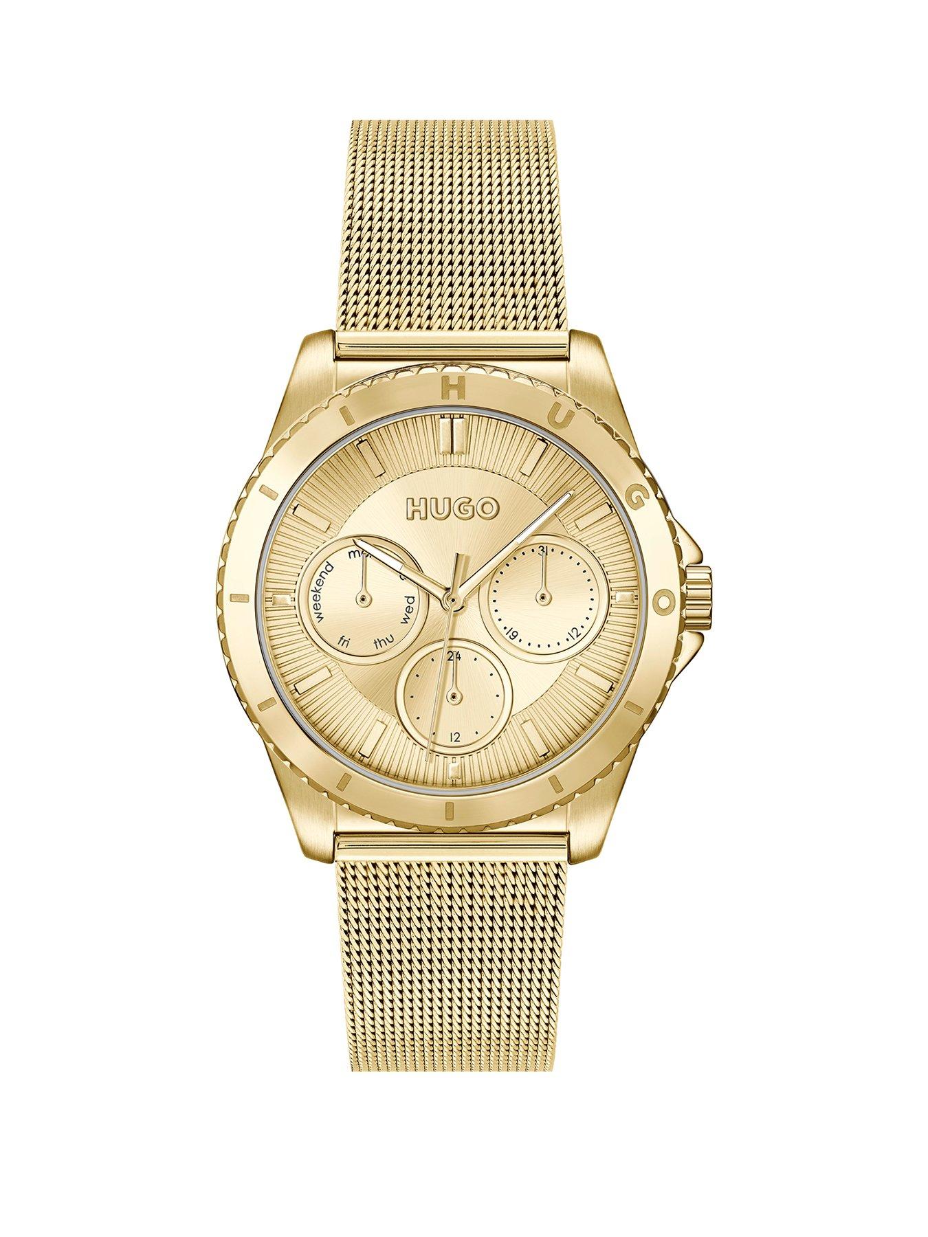 HUGO Ladies #Dance Yellow Gold IP Watch