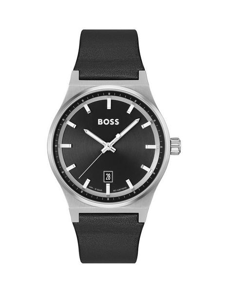 boss-gents-boss-candor-black-leather-strap-watch