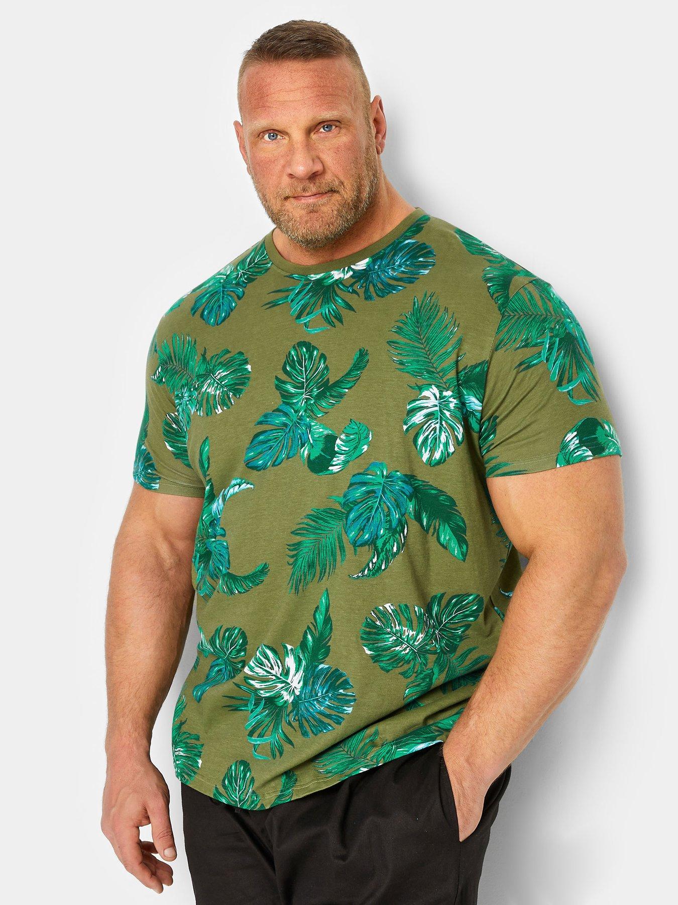  image of badrhino-tropical-bunches-t-shirt-green