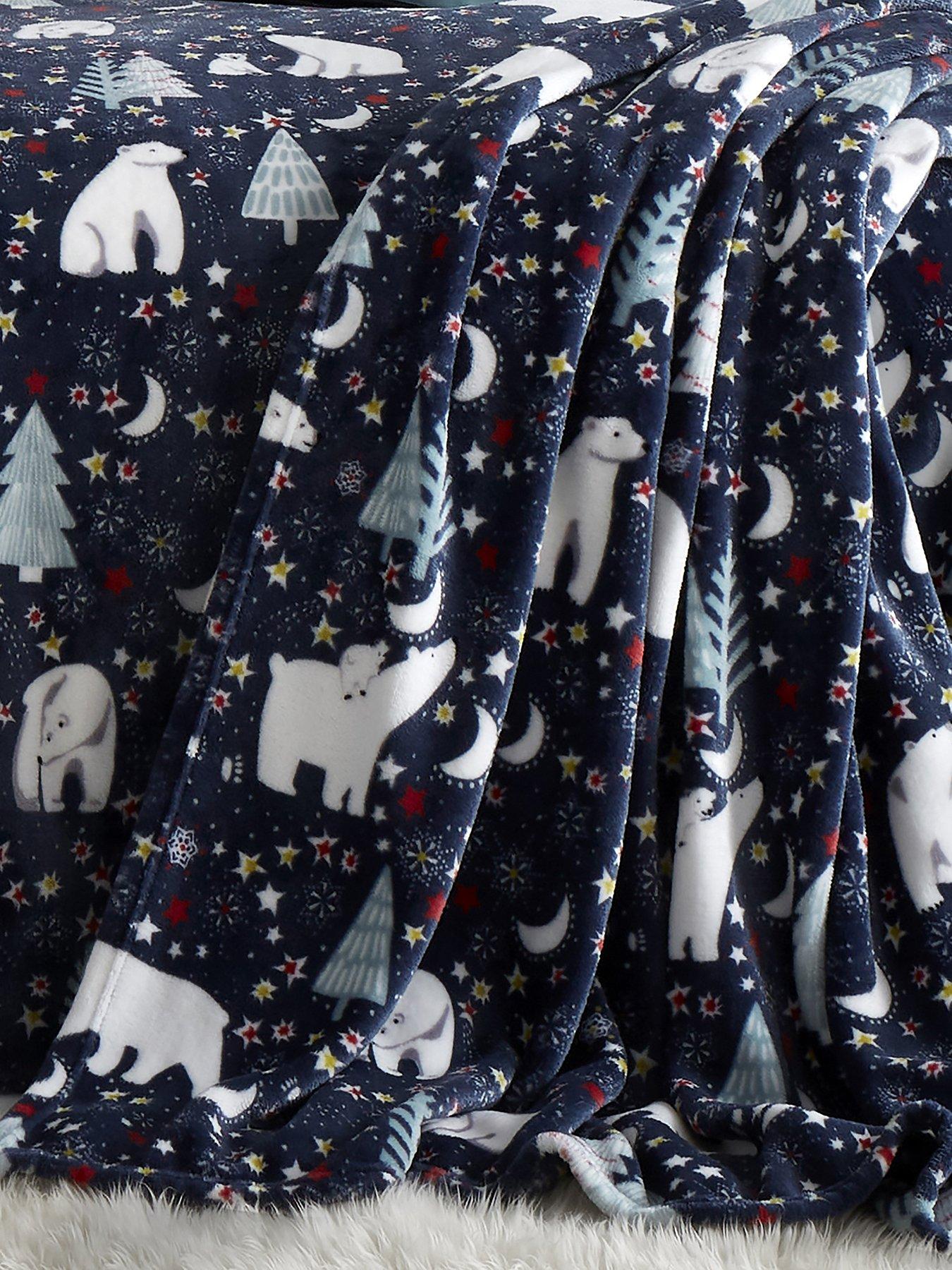 Fusion Starry Night Sherpa Throw - Blue