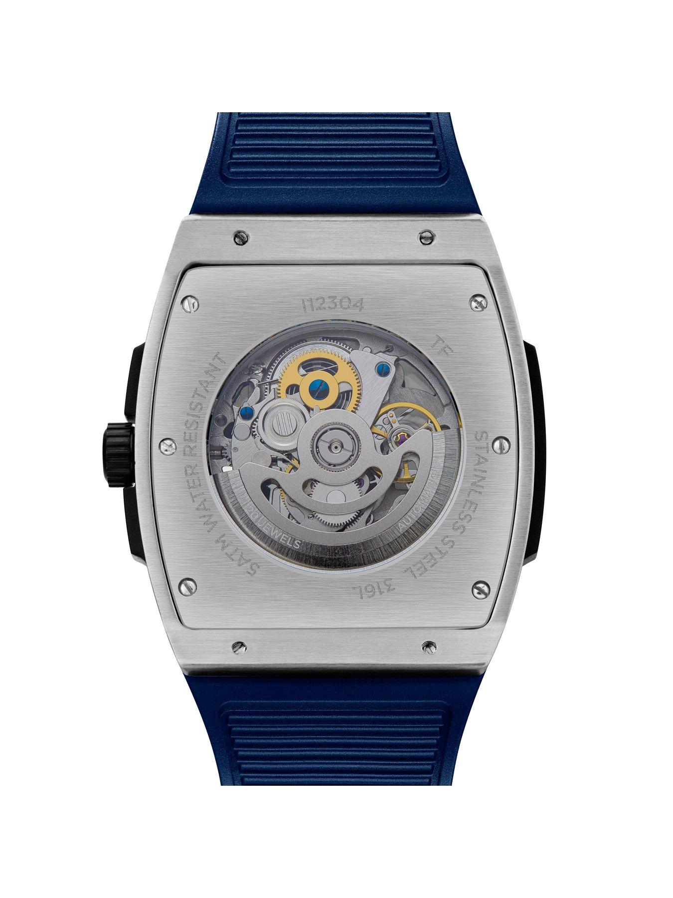  image of ingersoll-1892-the-challenger-automatic-mens-watch-blue-dial-and-blue-pu-strap