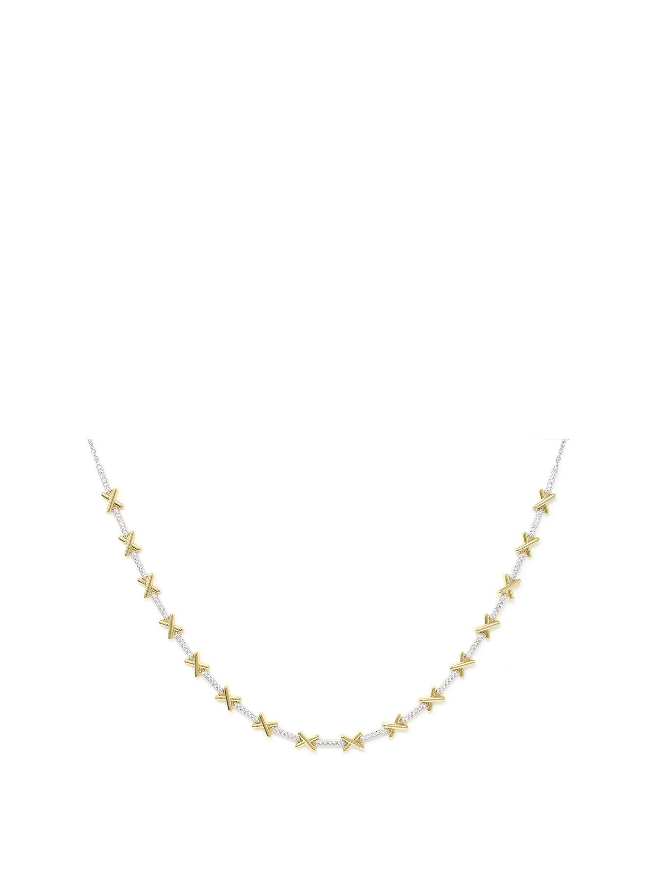  image of say-it-with-luxe-kiss-tennis-necklace
