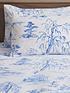  image of dreams-drapes-oriental-flower-duvet-cover-blue