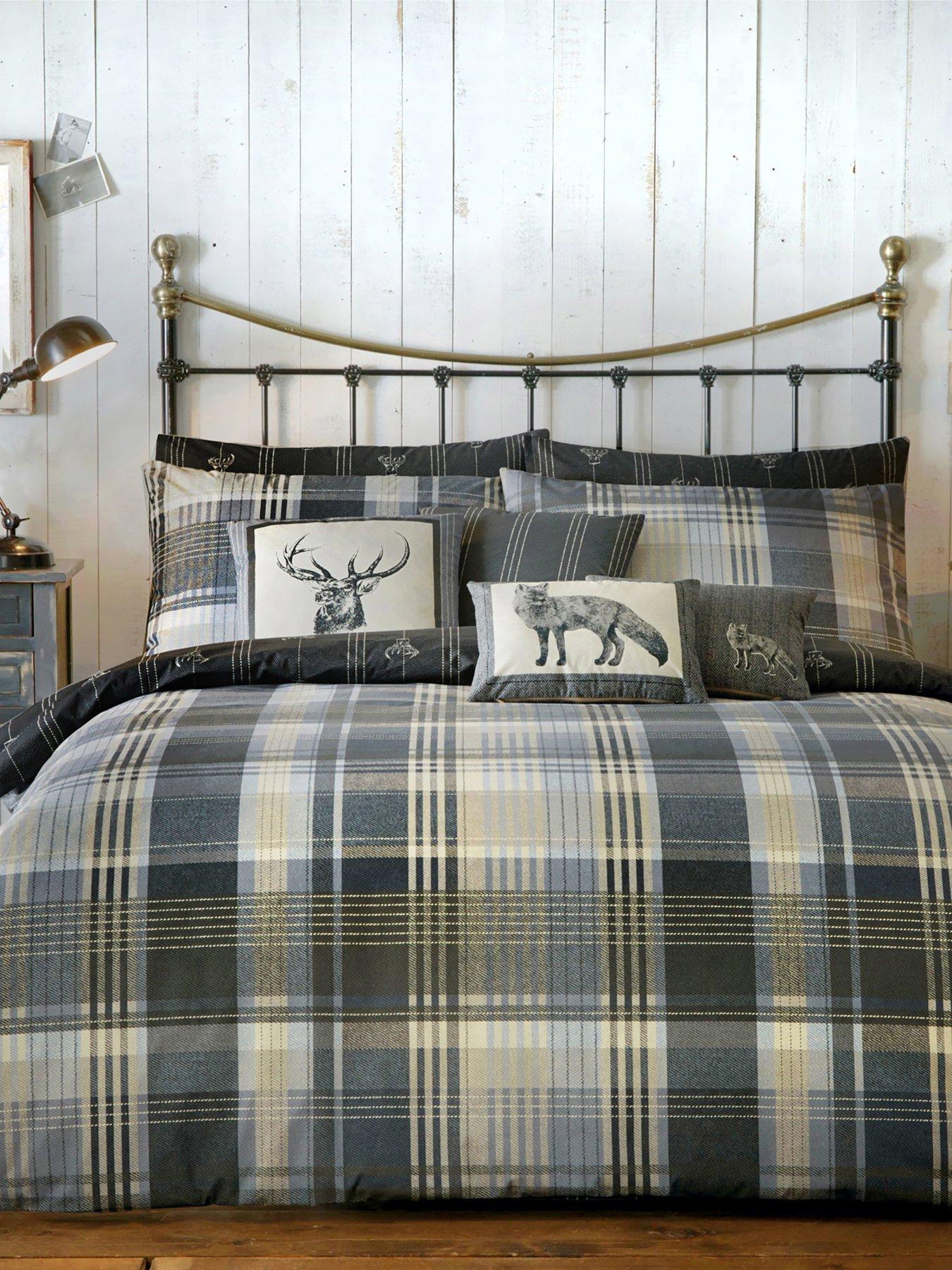 Image 1 of 3 of Dreams & Drapes Connolly Check 100% Brushed Cotton Duvet Cover Set