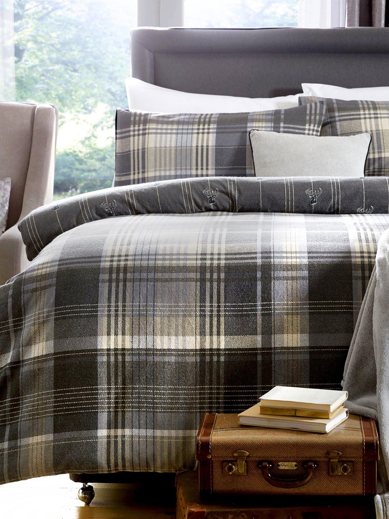 Image 3 of 3 of Dreams & Drapes Connolly Check 100% Brushed Cotton Duvet Cover Set