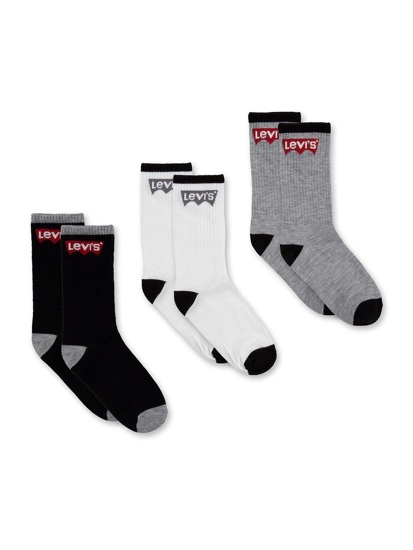  image of levis-boys-batwing-regular-cut-3-pack-socks-black