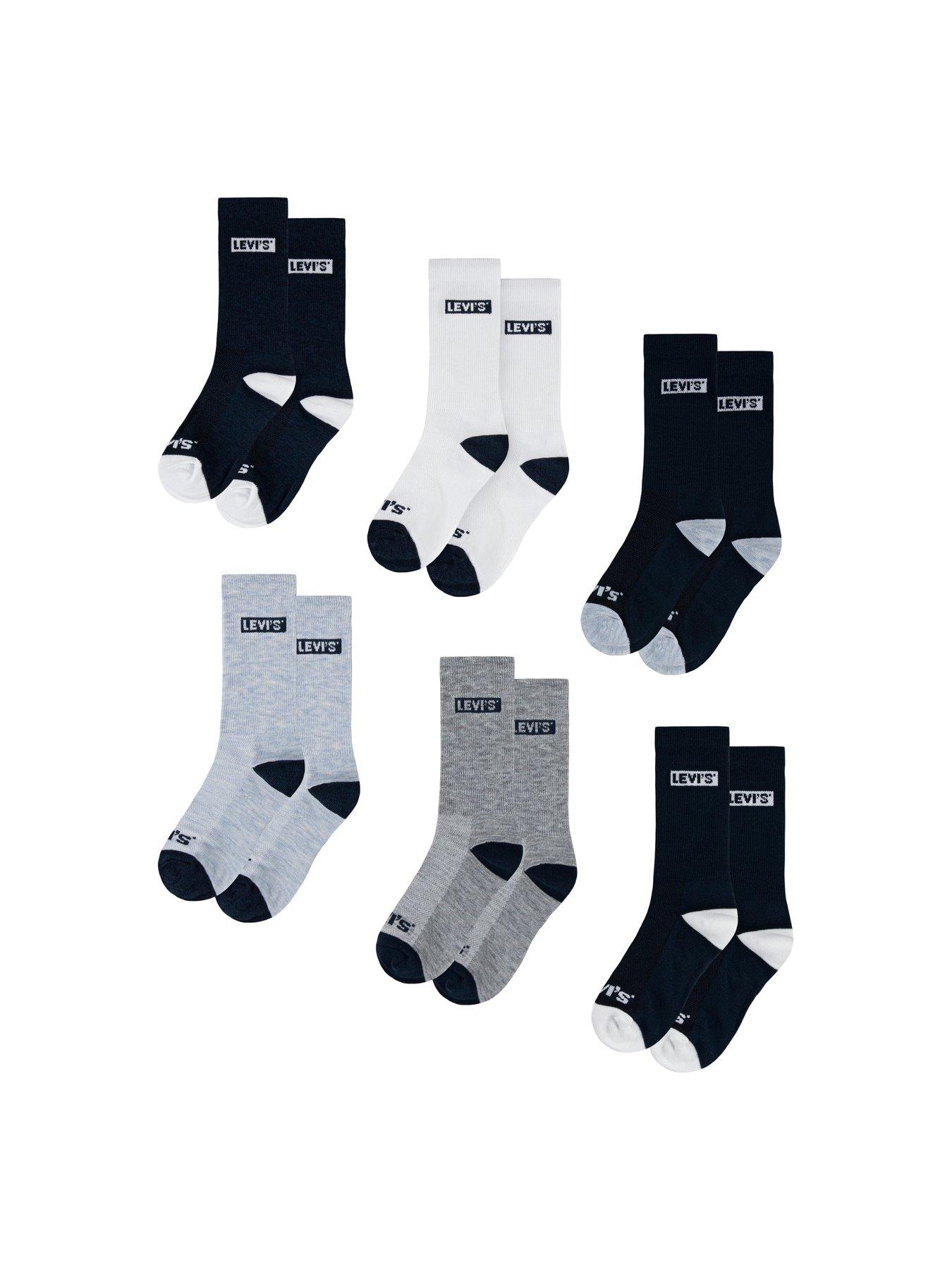 undefined Boys Box Tab High Cut 6 Pack Socks - Blue