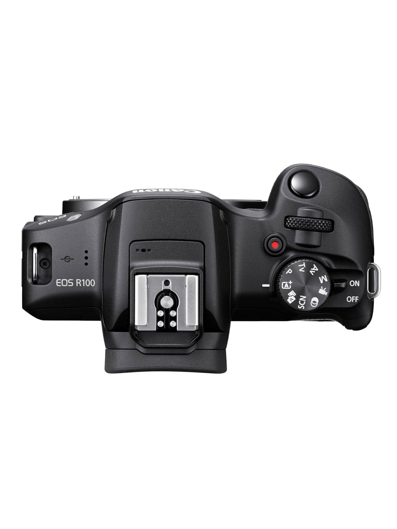  image of canon-eos-r100-aps-c-mirrorless-camera-inc-rf-s-18-45mm-lens-black