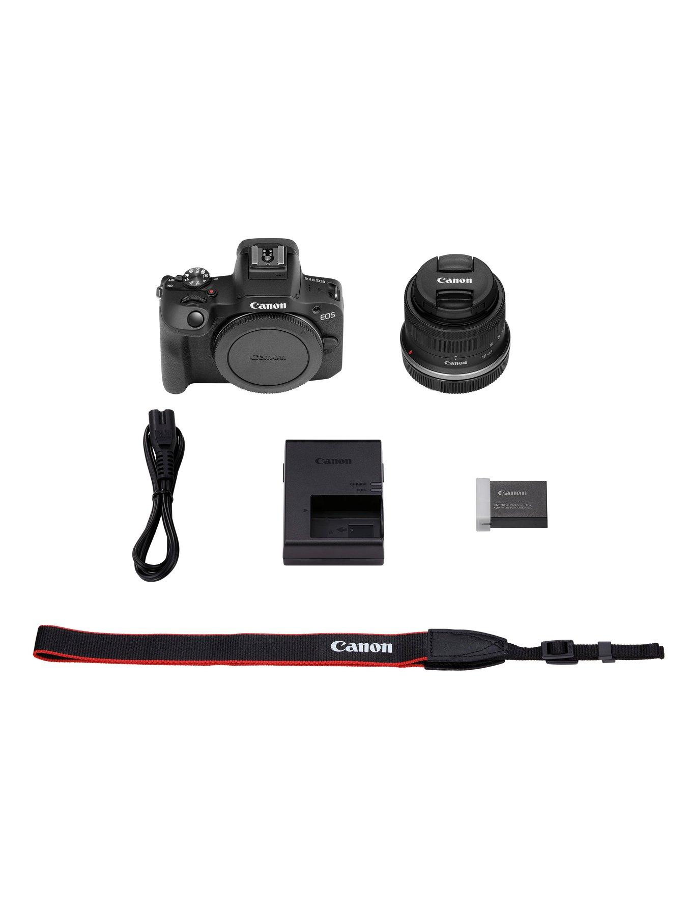  image of canon-eos-r100-aps-c-mirrorless-camera-inc-rf-s-18-45mm-lens-black
