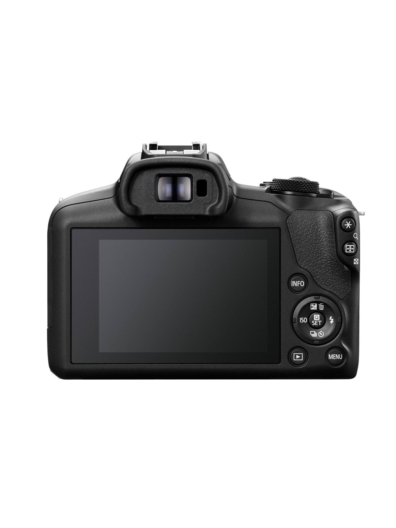 Image 4 of 7 of Canon EOS R100 APS-C Mirrorless Camera Kit inc RF-S 18-45mm Lens, 128GB SD Card, Neck Strap and Case - Black