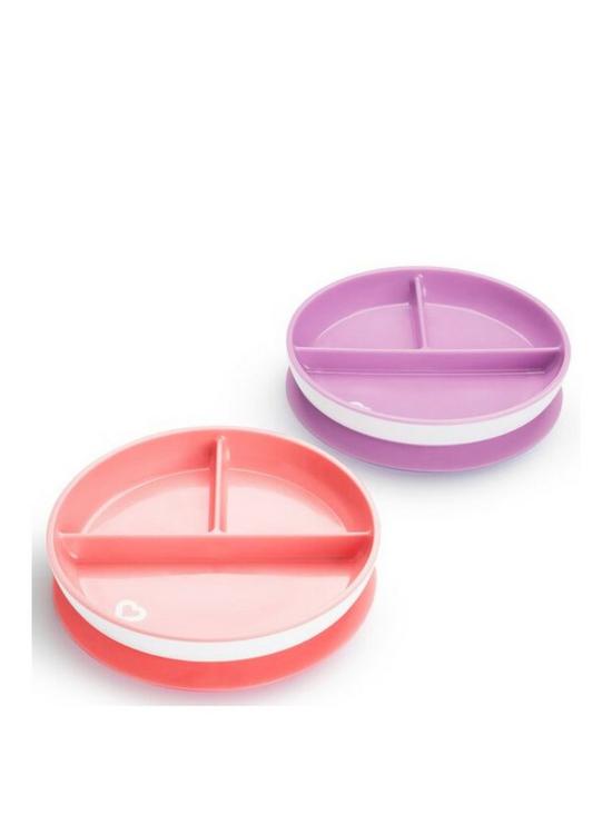 stillFront image of munchkin-stay-put-suction-plates-and-gentle-scoop-spoons-bundle--purplepink