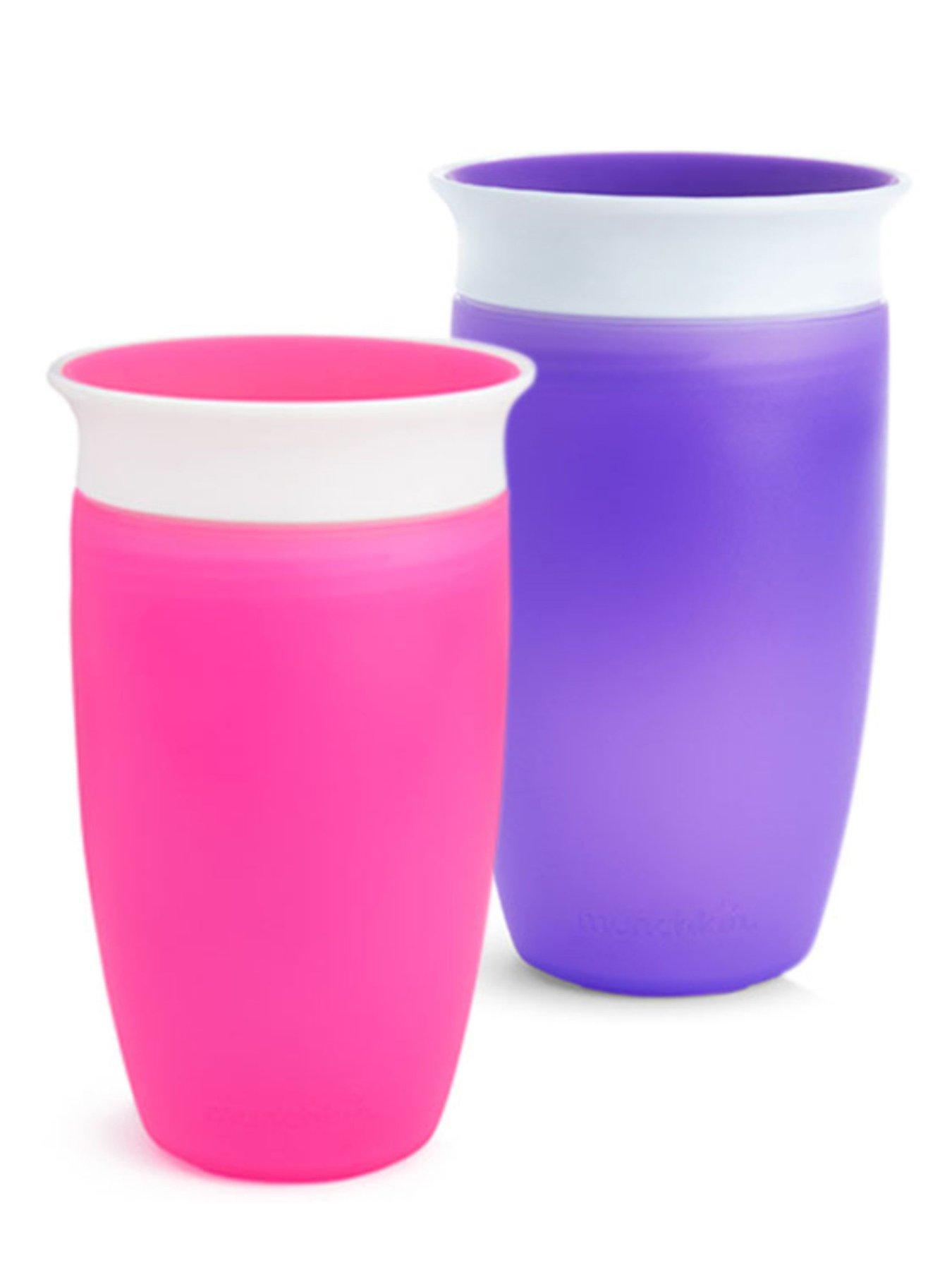 undefined Miracle 360 Sippy Cup, 10oz/296ml- 2 Pack (Pink/Purple)
