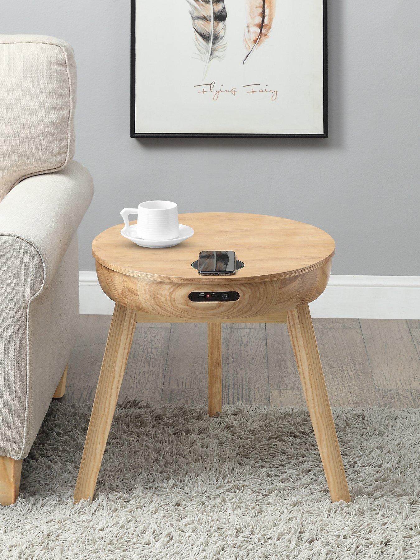 undefined San Francisco Smart Lamp Table - Real Wood Veneer