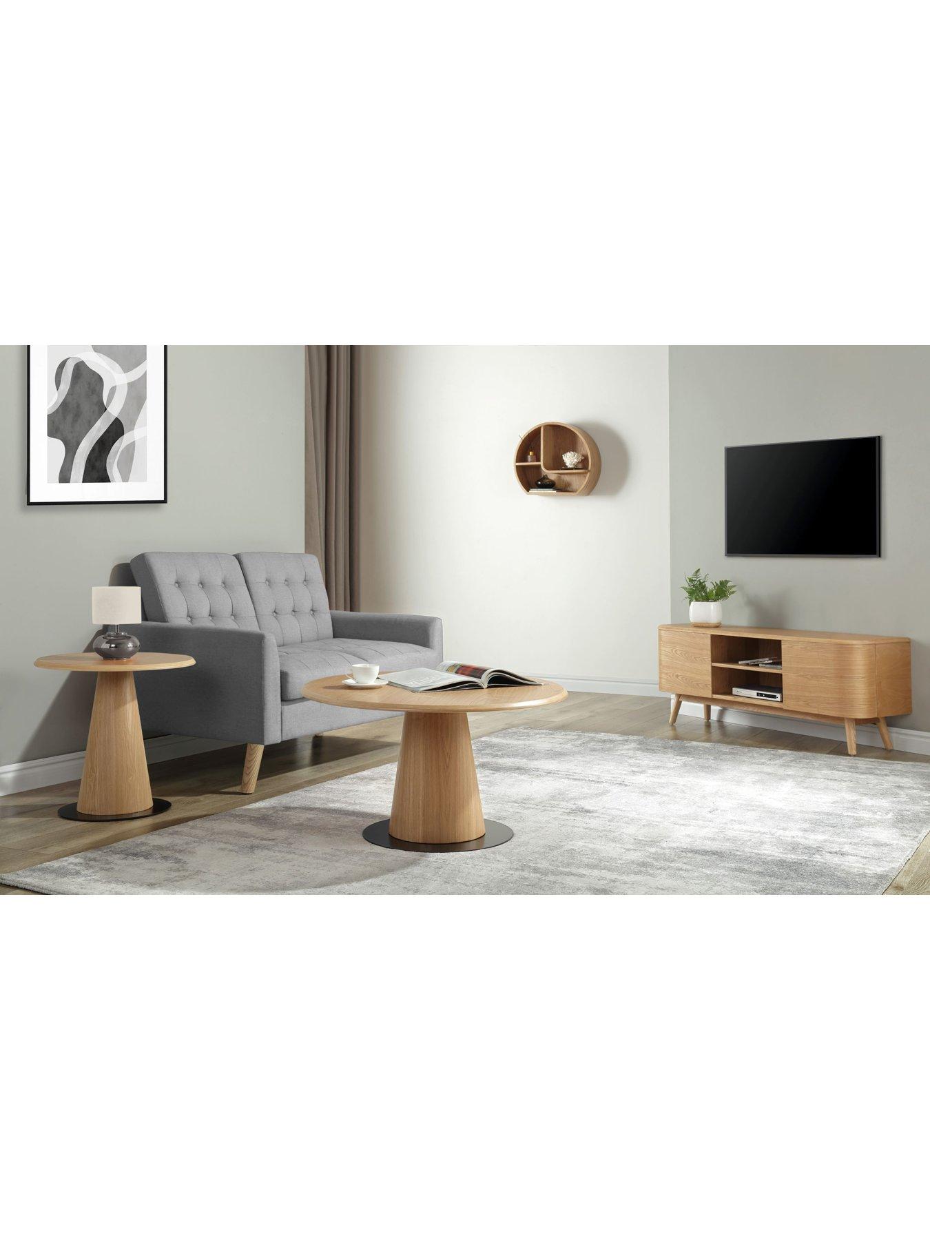  image of jual-siena-round-coffee-tablenbsp--real-wood-veneer