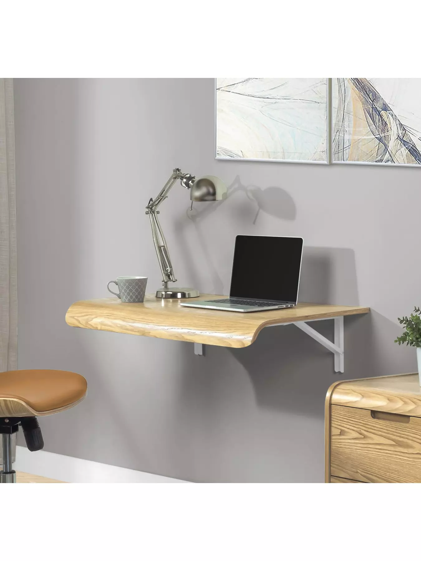 Tribeca Woodgrain L-Shaped Corner Desk with USB Port