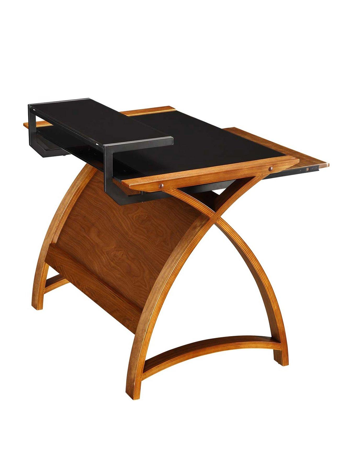  image of jual-helsinki-large-desk-with-pull-out-shelfnbsp--real-wood-veneer
