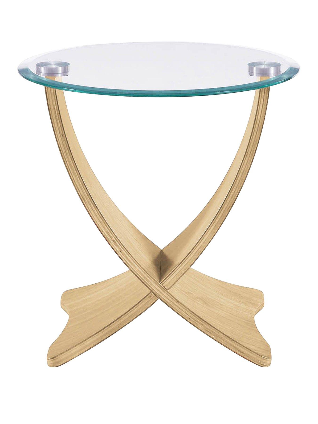  image of jual-siena-glass-side-tablenbsp--real-wood-veneer